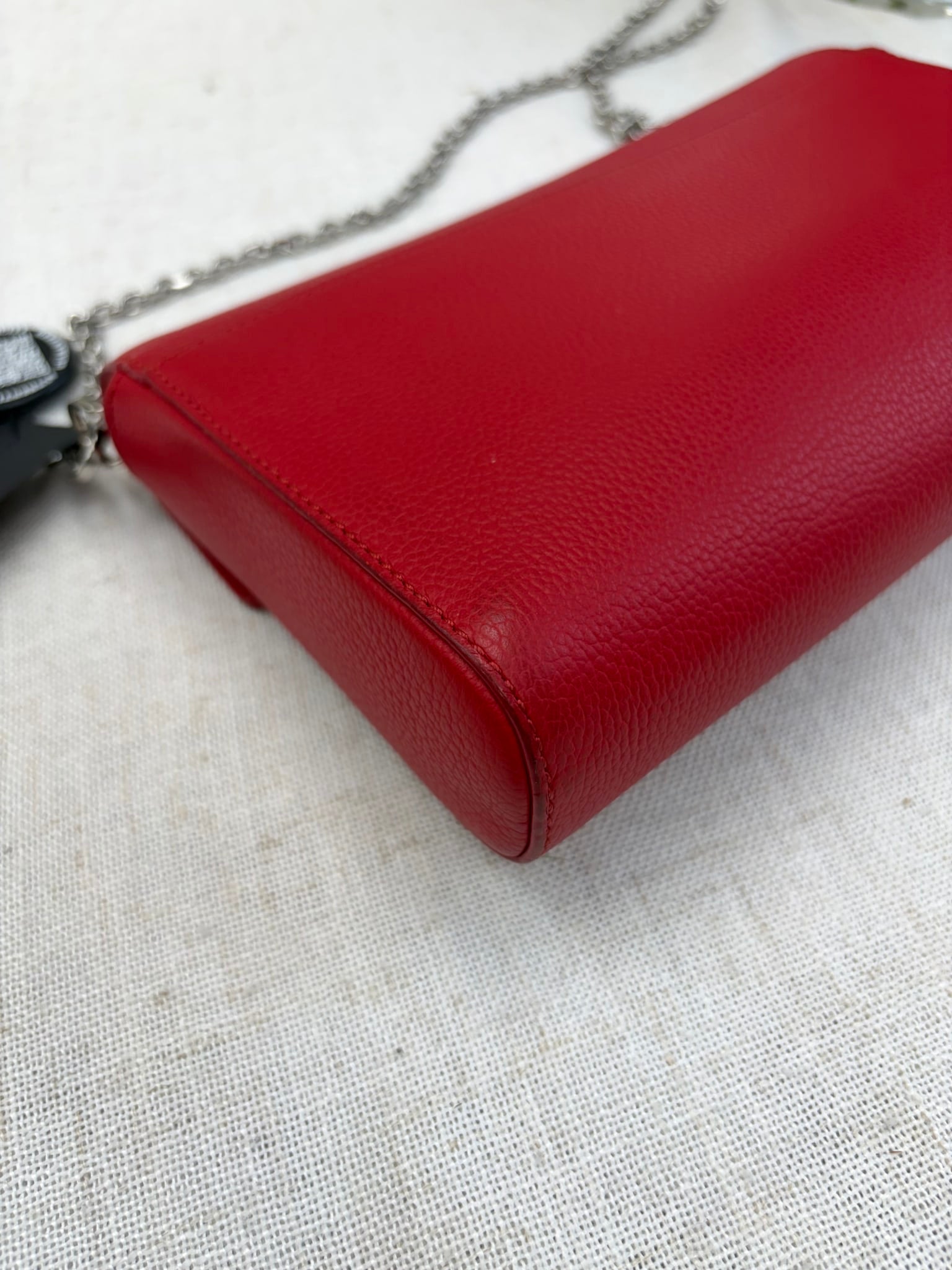 MCM Red Leather Millie Crossbody Bag