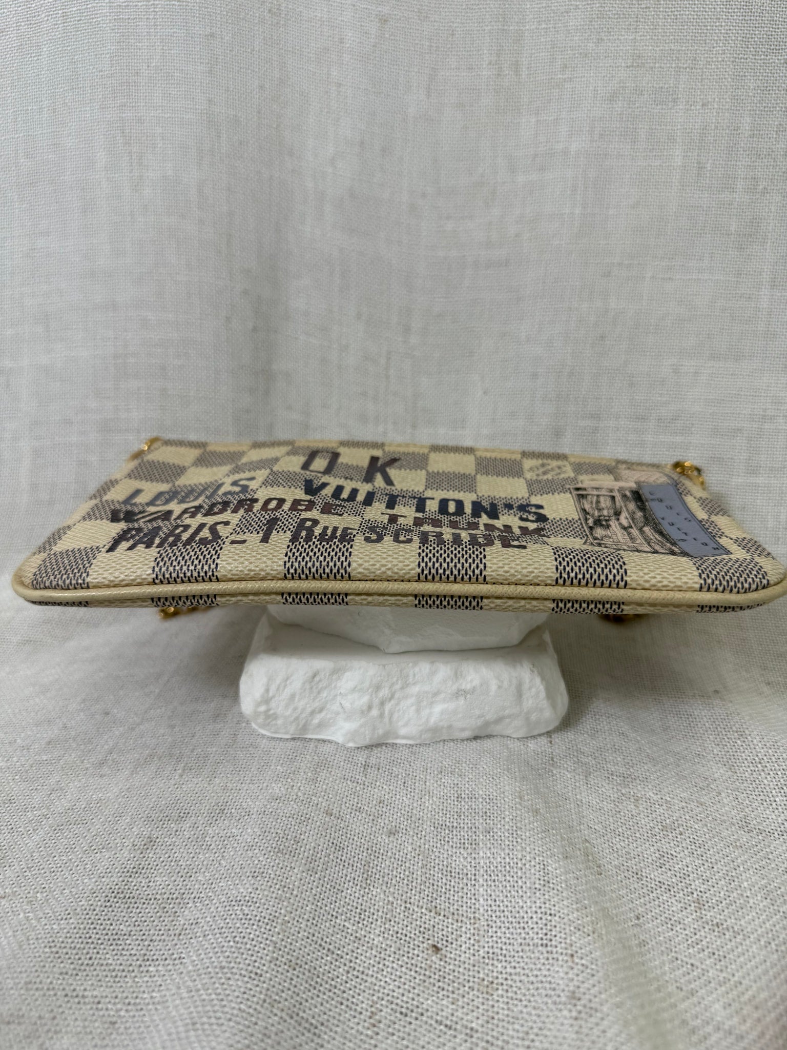 Louis Vuitton Damier Azur Trunks And Labels Pochette Milla