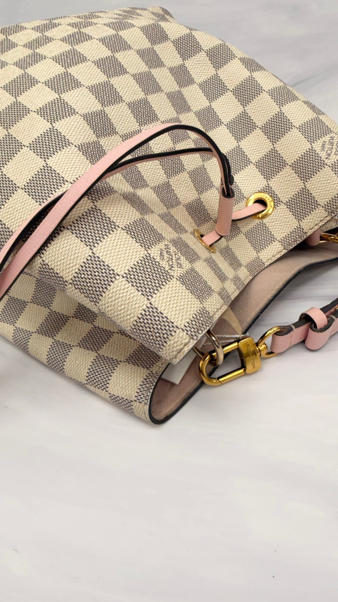 Louis Vuitton Damier Azur Pink Neo Noe MM Shoulder Bag