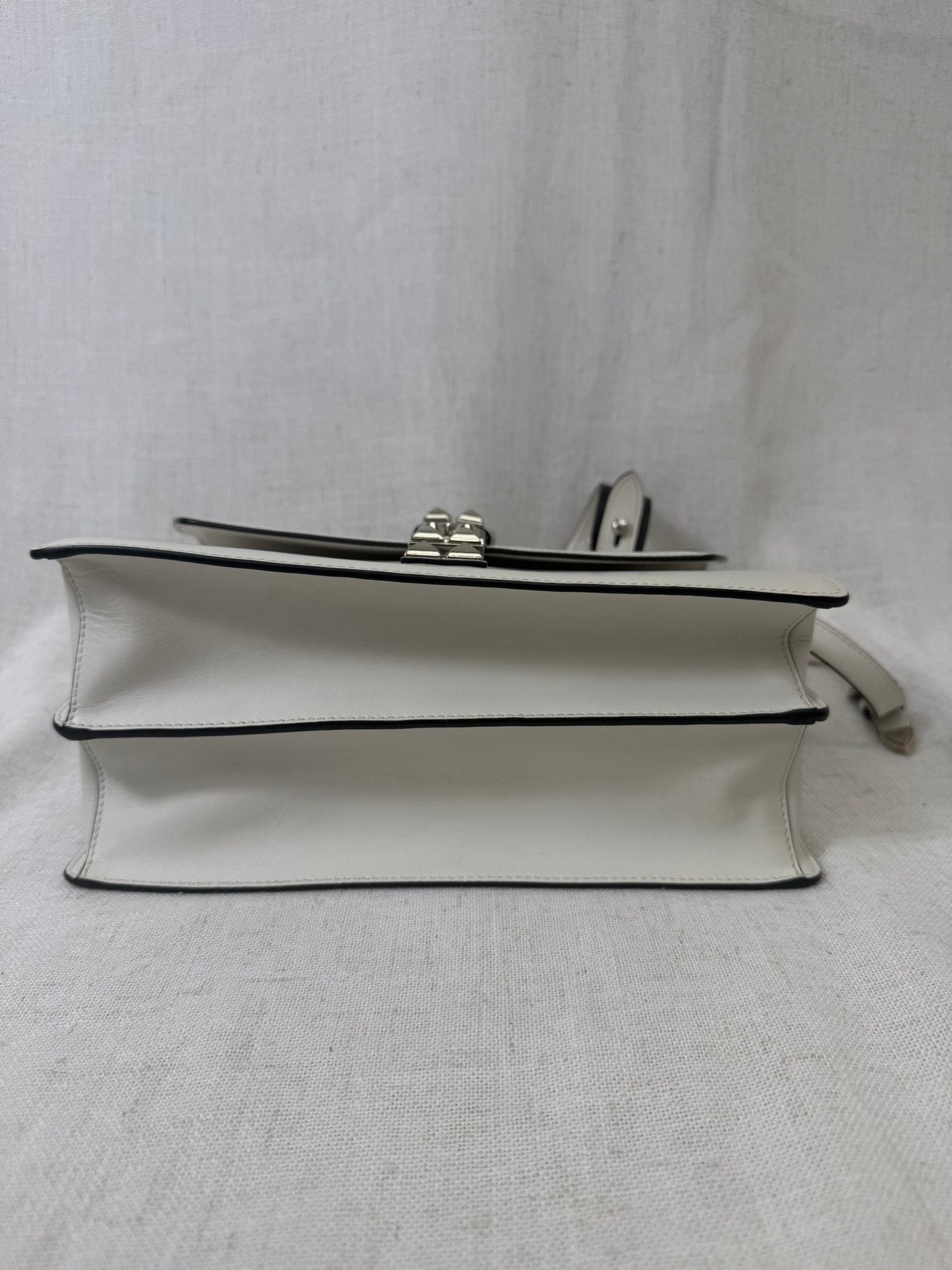 White Leather Prada Electa Handbag