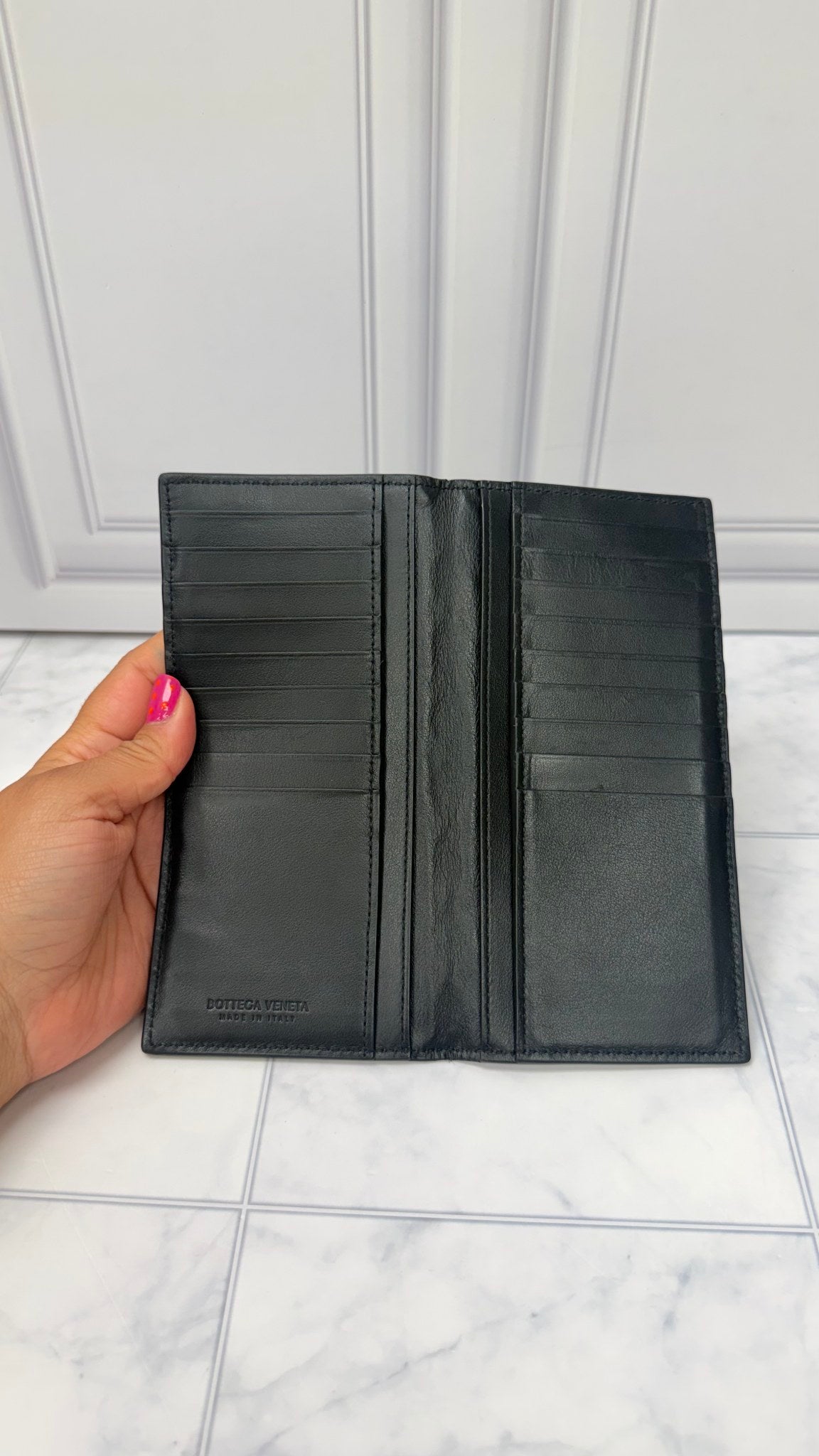 Bottega Veneta Black Intrecciato Leather Wallet