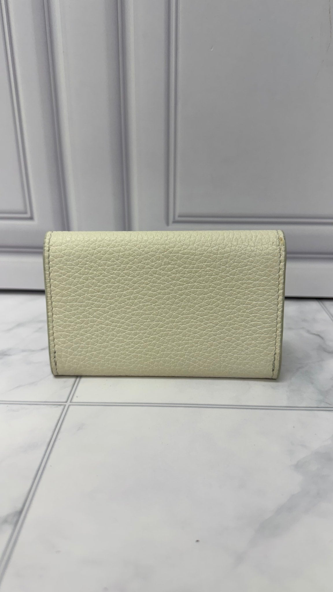 BRAND NEW - Prada White Grained Leather Card Holder