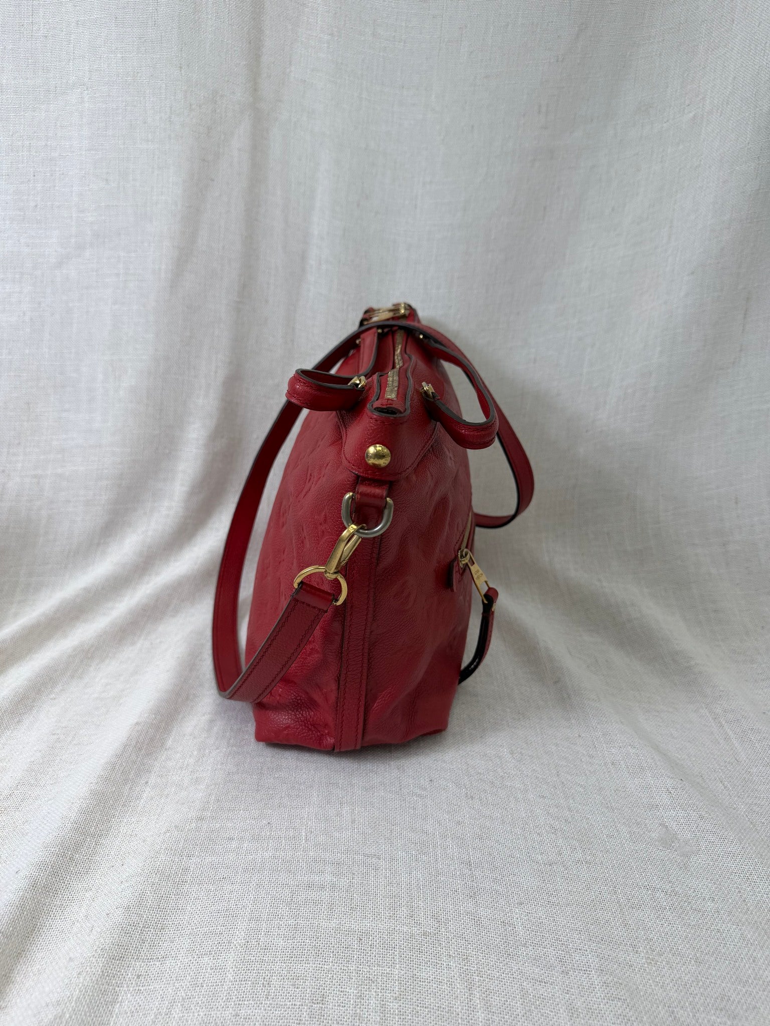 Louis Vuitton Red Empreinte Bastille MM Handbag