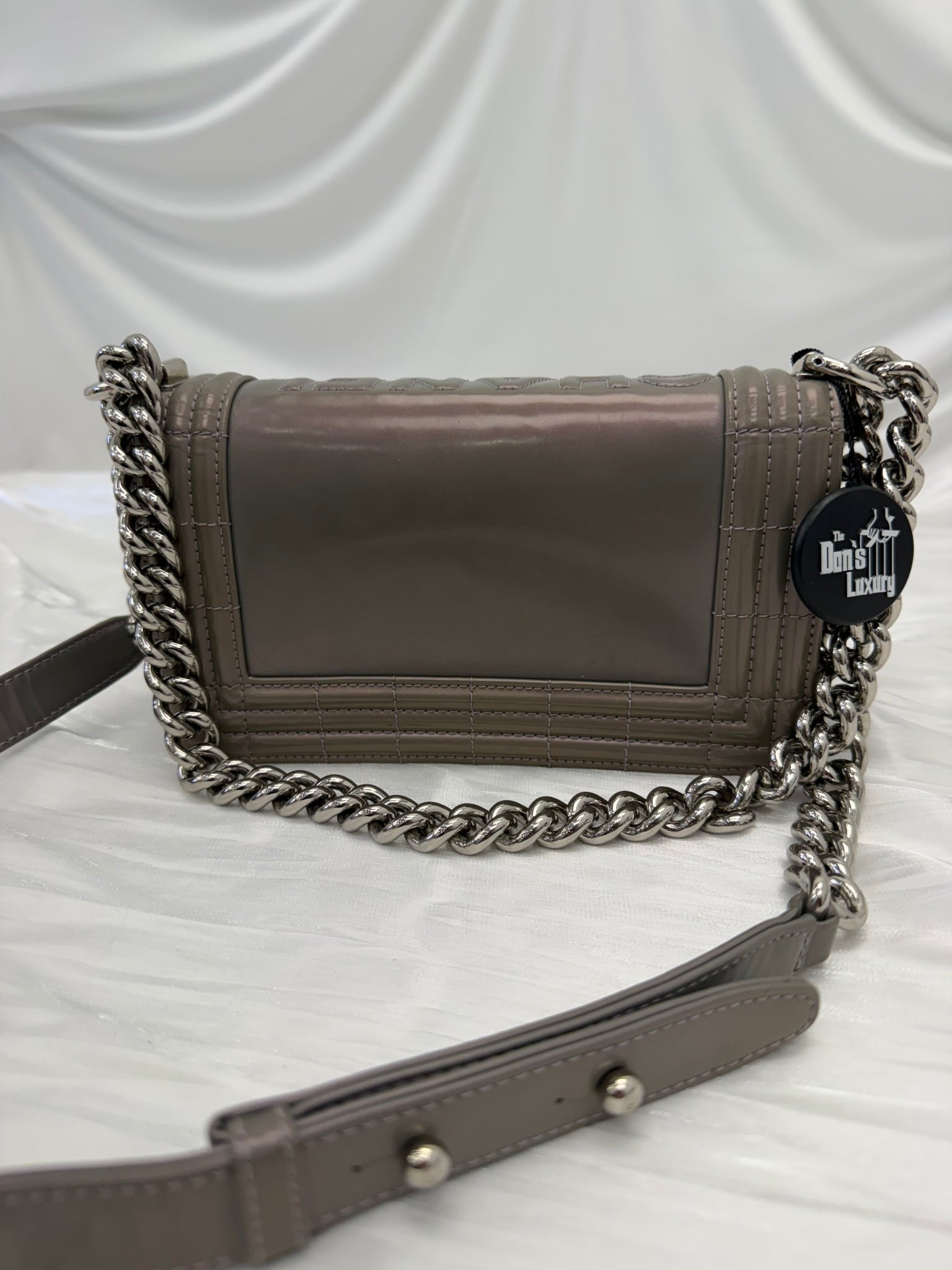Chanel Iridescent Patent Leather Small Reverso Boy Bag