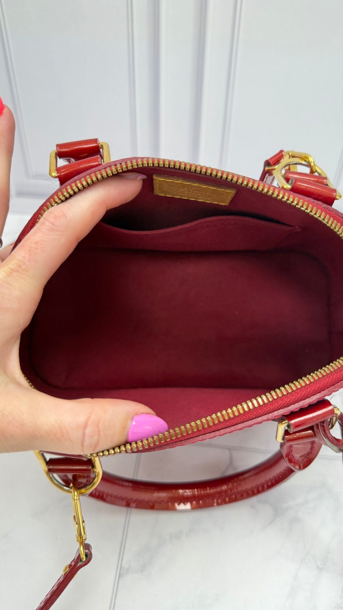 Louis Vuitton Red Vernis Alma BB