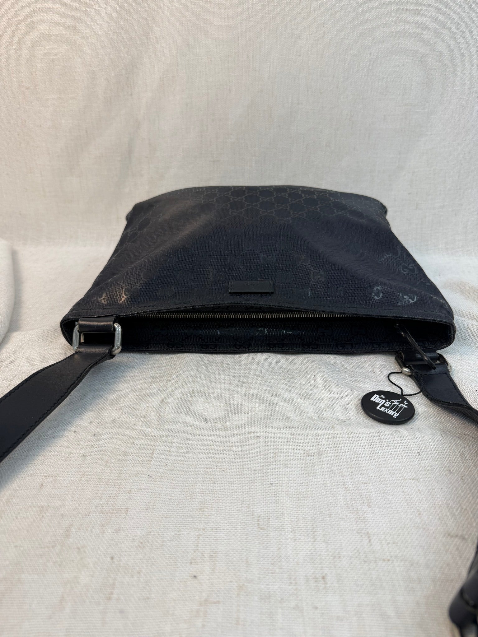 Gucci Navy Coated Canvas GG Imprime Messenger Bag