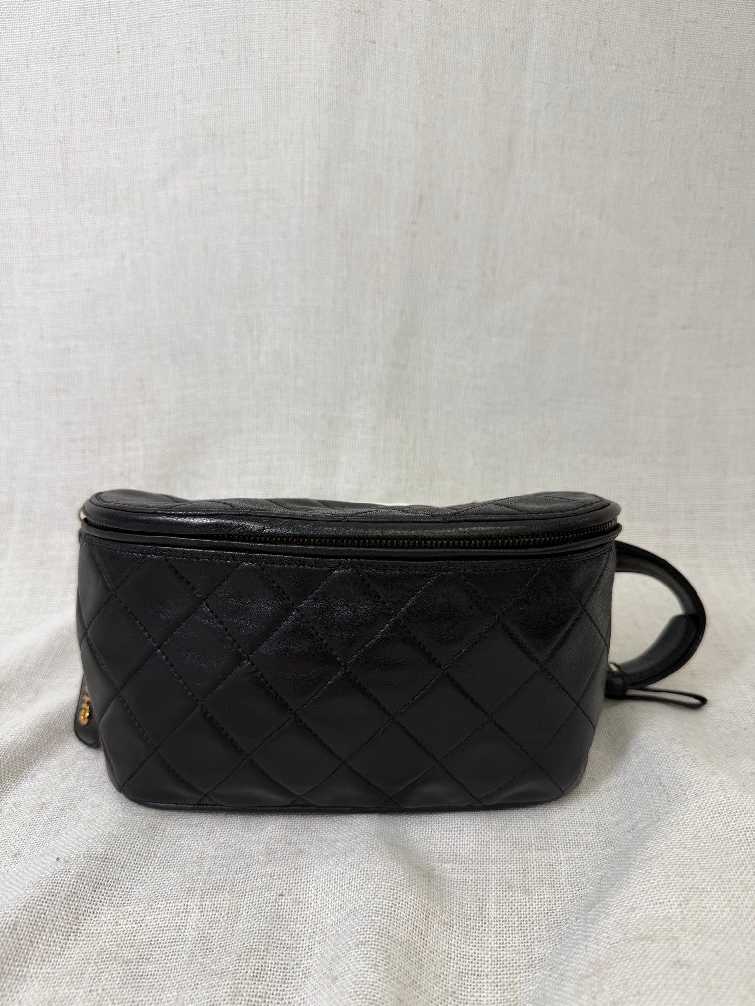 Chanel Black Lambskin Leather Belt Bag