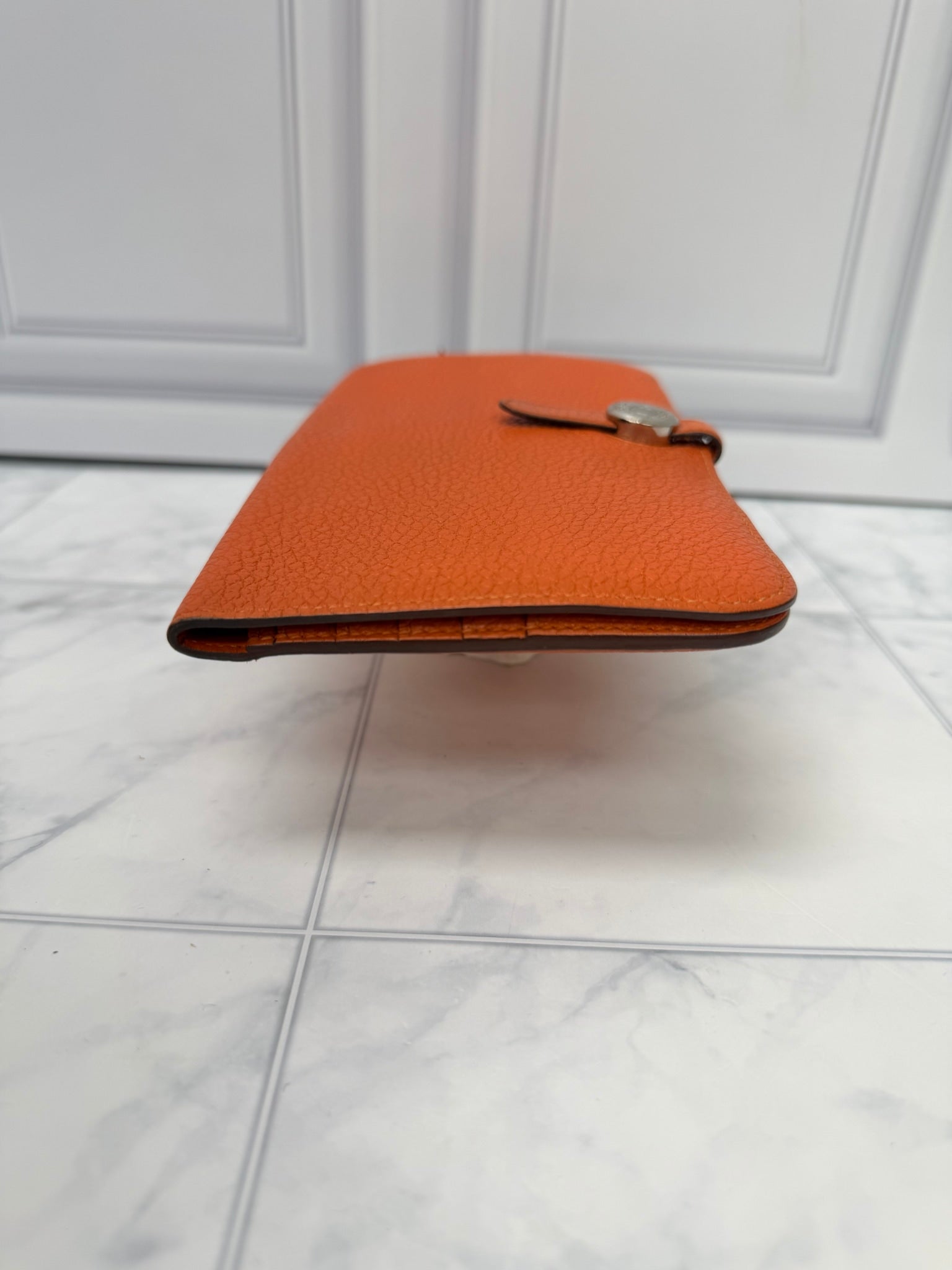Hermes Orange Togo Leather Dogon Duo Wallet