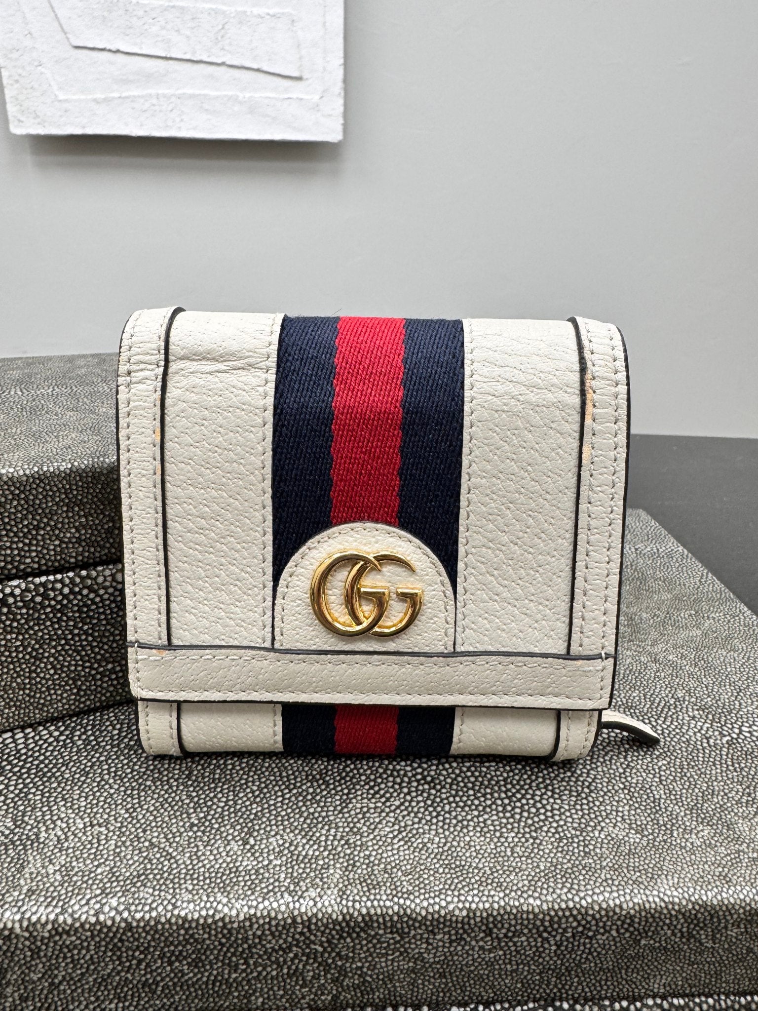 Gucci Web Leather Ophidia Compact Wallet
