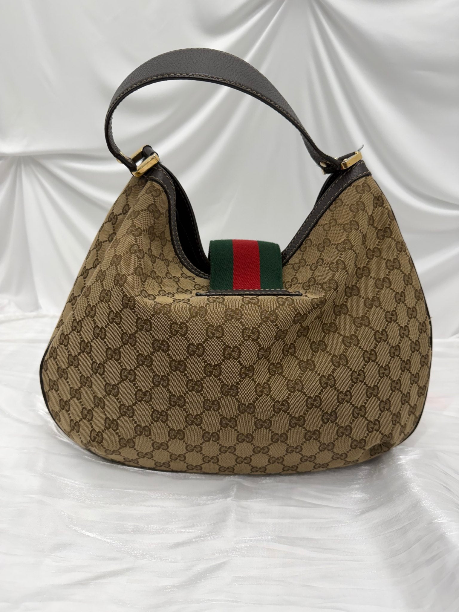 Gucci GG Canvas Sherry Line Hobo Tote