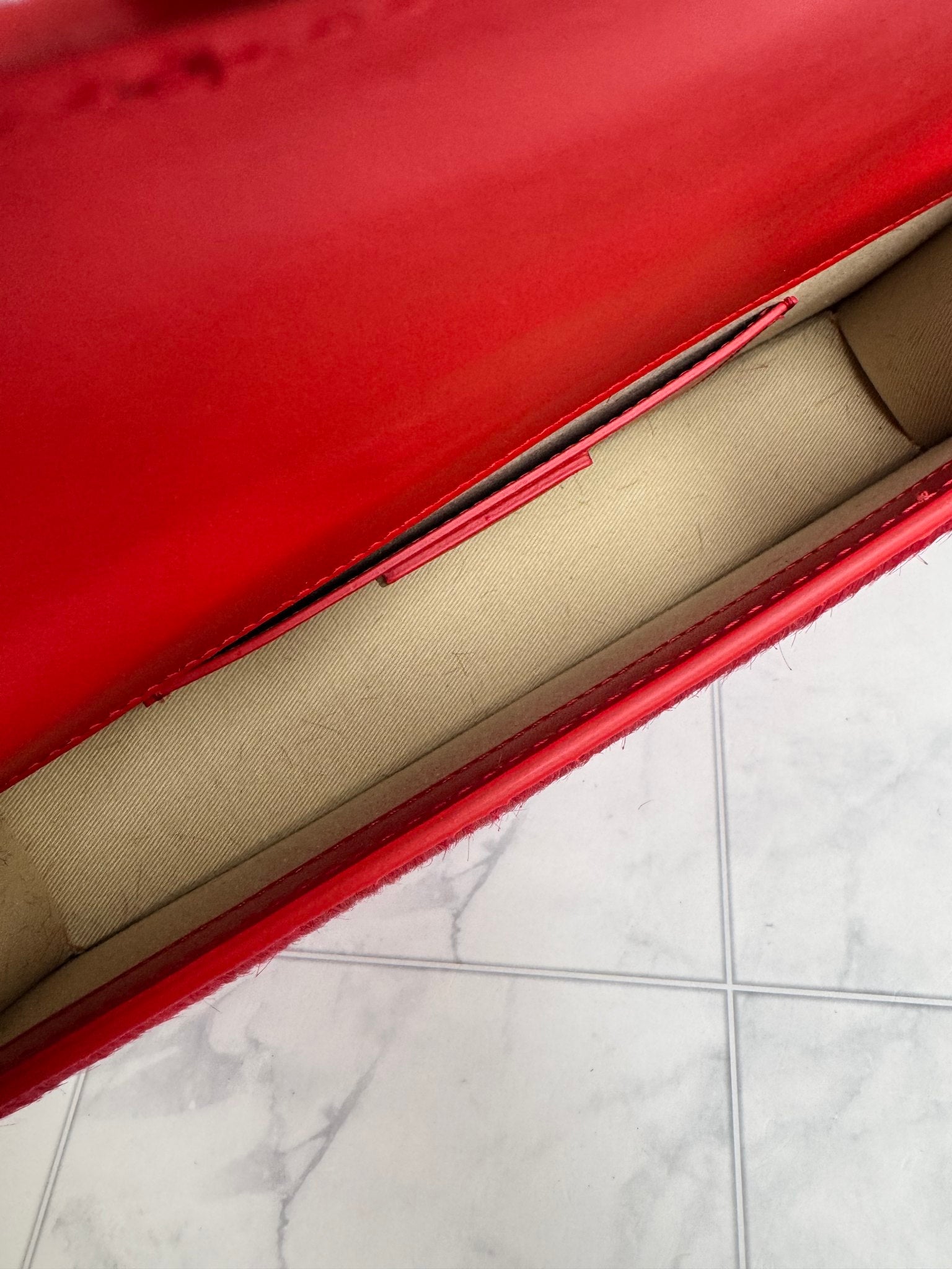 BRAND NEW Jacquemus Red Pony Hair Le Bambino Long Bag