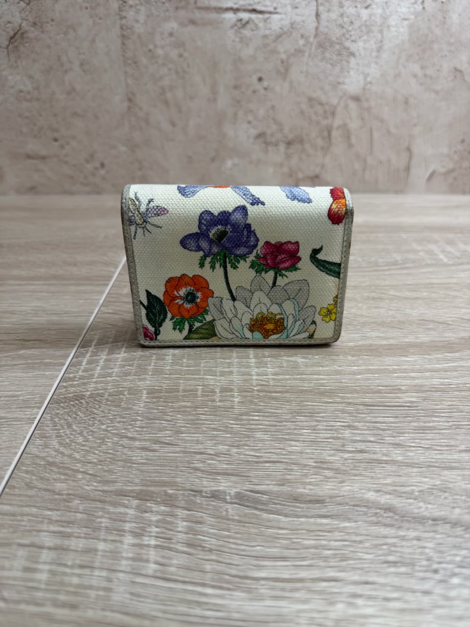 Gucci Limited Edition GG Marmont Flora Canvas Bifold Compact Wallet