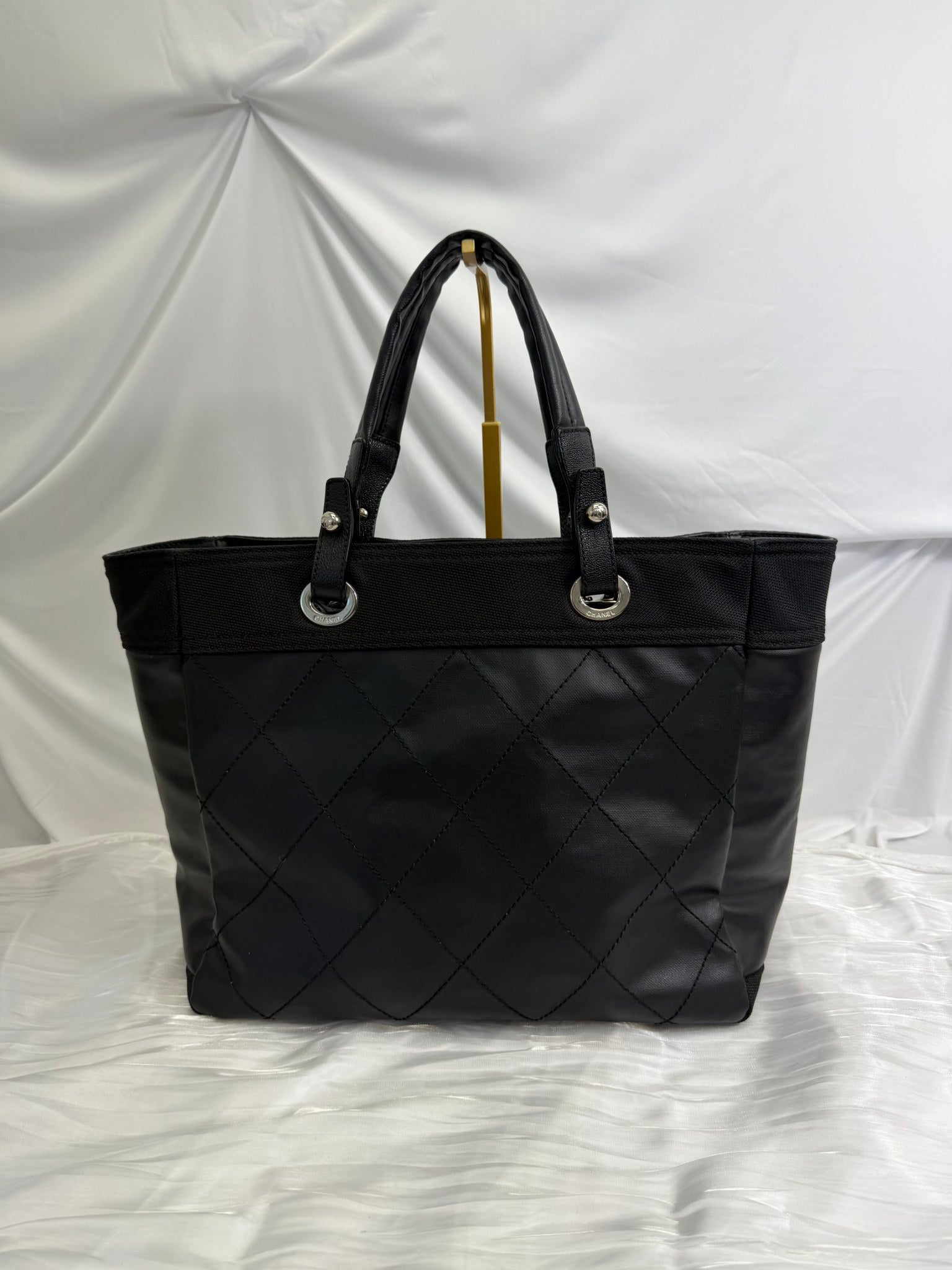 Chanel Black Quilted Paris Biarritz Tote Bag GM