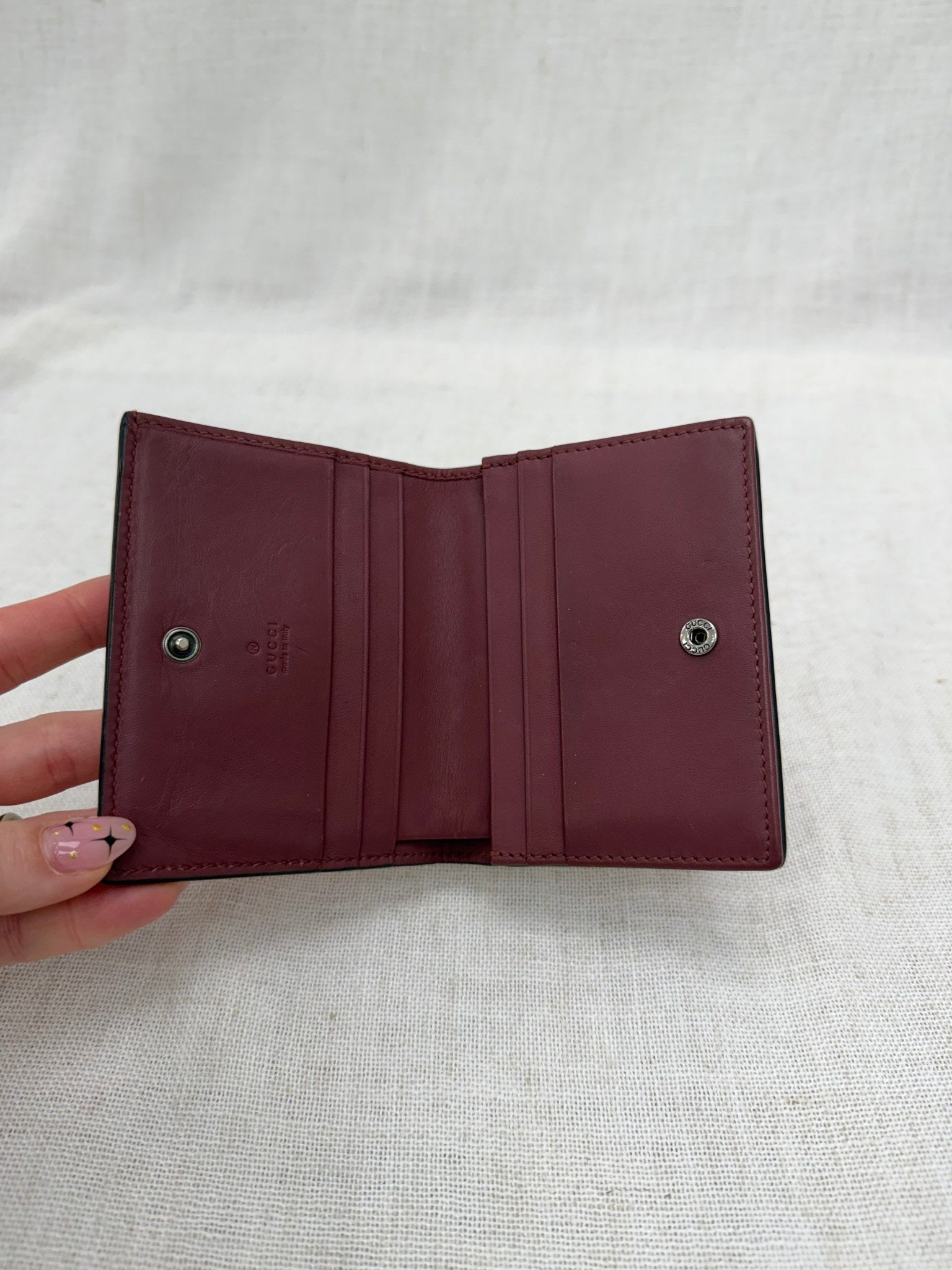 Gucci Pink Blooms Coated Canvas Compact Wallet