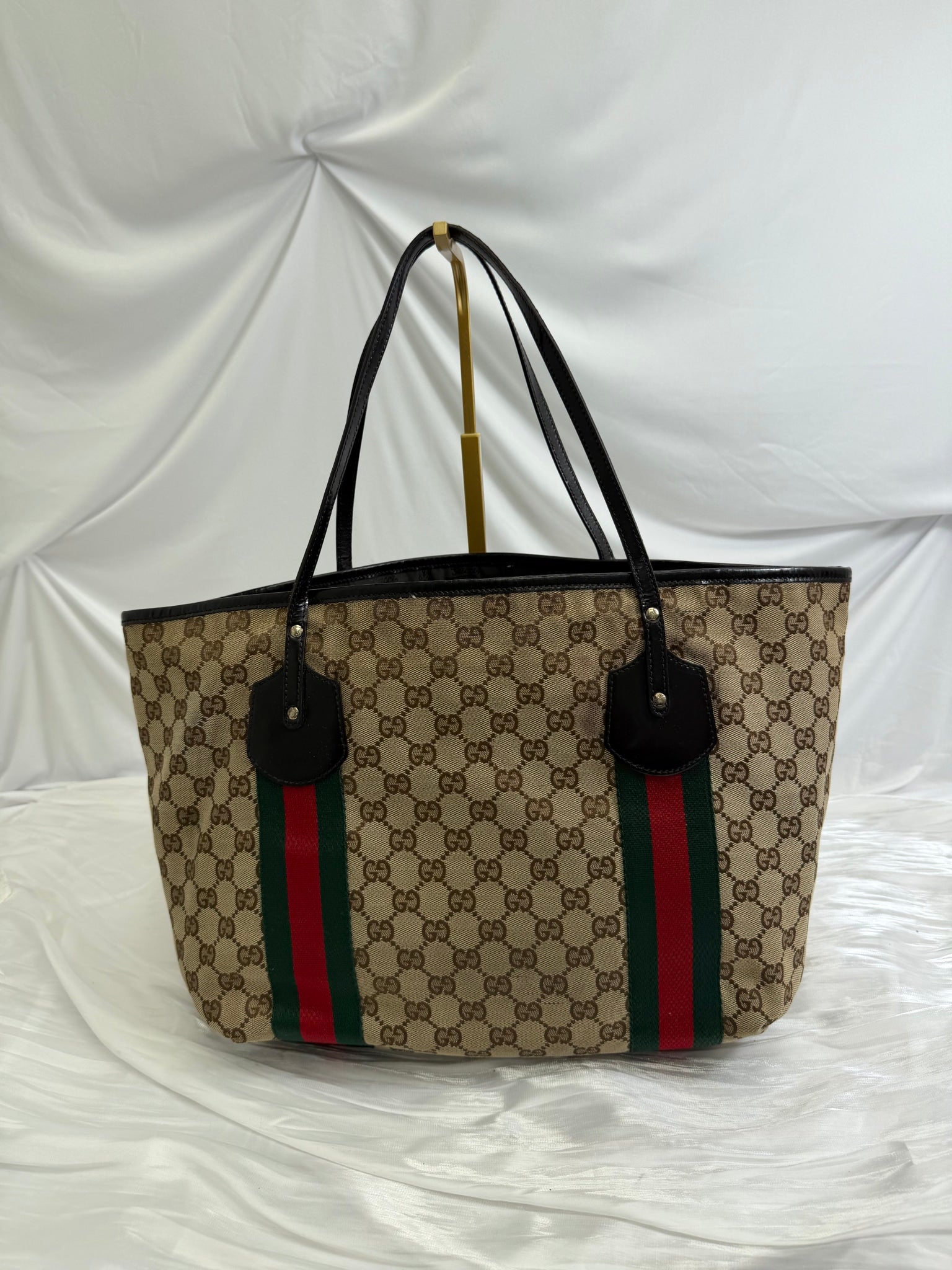 Gucci Brown GG Canvas Web Jolie Tote Bag