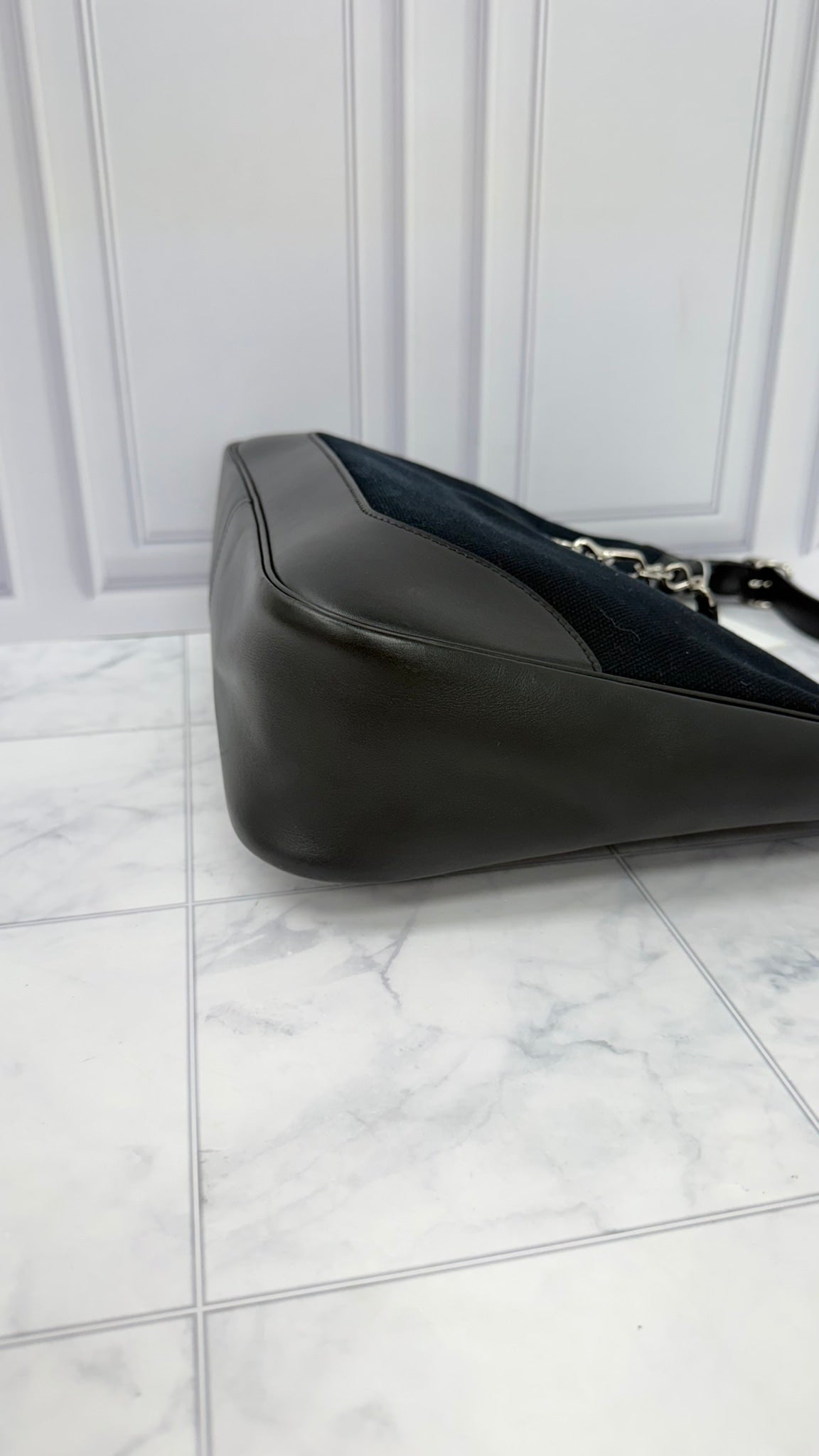 Hermes Black Canvas Trim II 31 Shoulder Bag