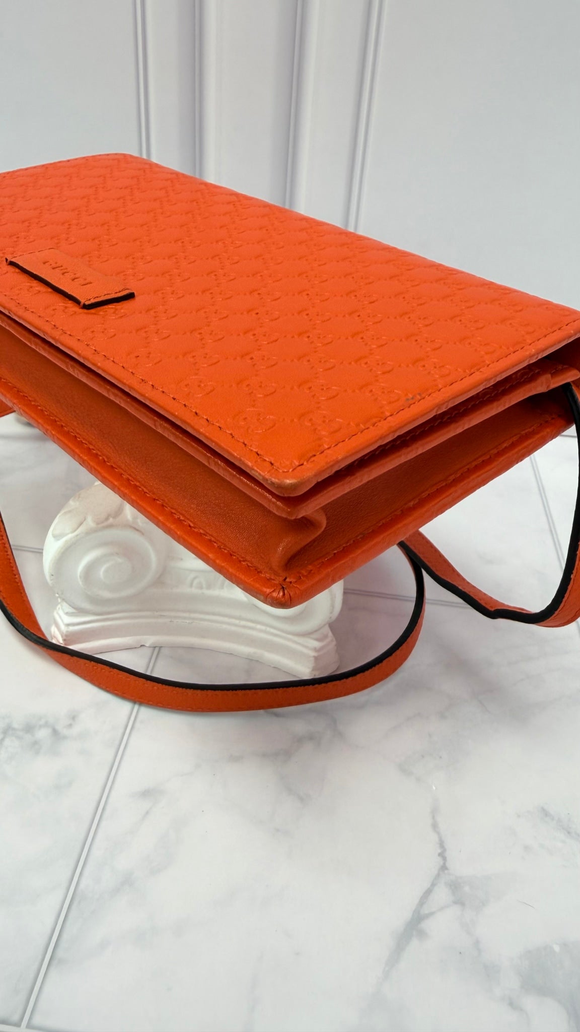 Gucci Orange Microguccissima Wallet on a Chain
