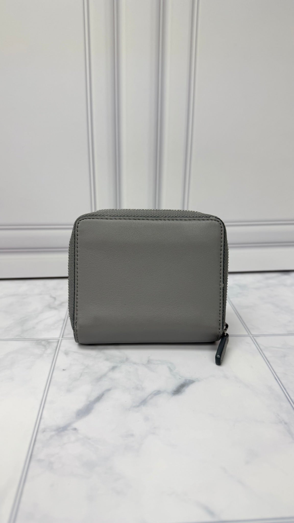 MCM Grey Leather Star Eye Rabbit Compact Wallet