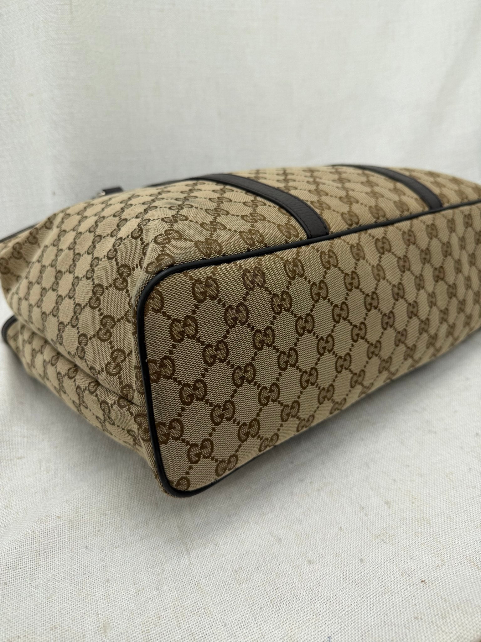 Gucci Brown GG Canvas & Leather Large 2Way Tote