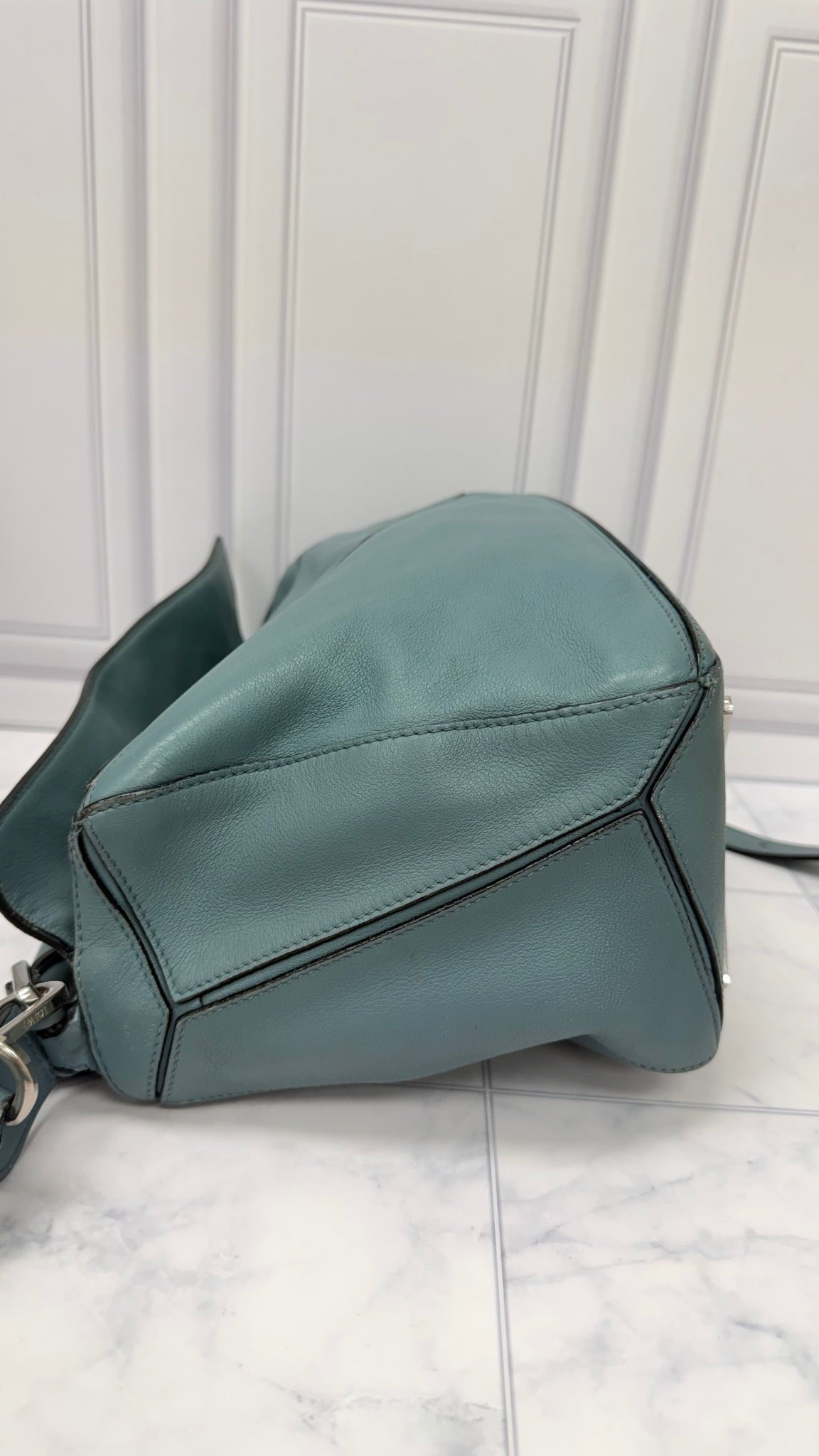 Loewe Teal Leather Puzzle 2Way Bag