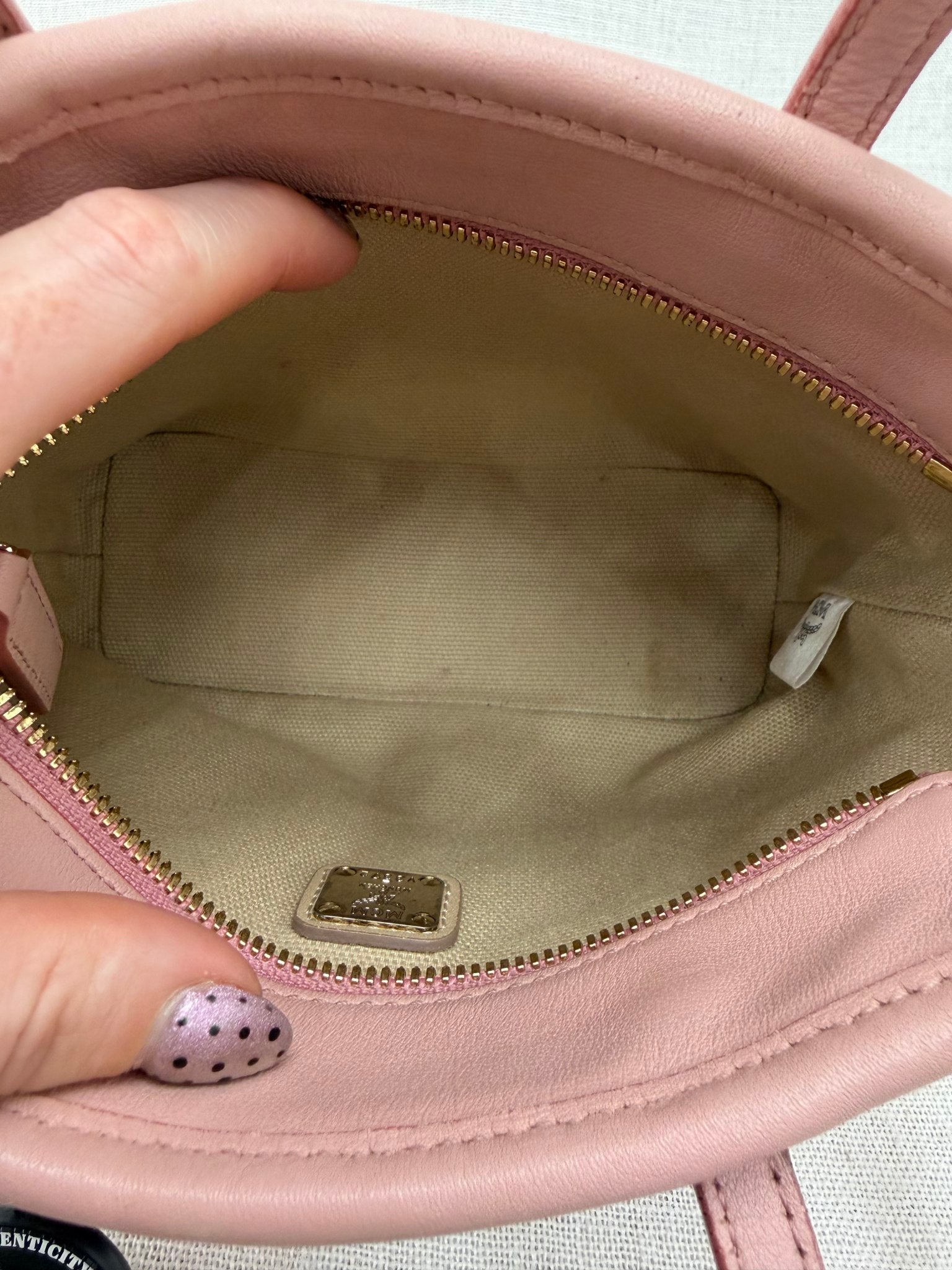 MCM Pink Coated Canvas Bunny 2Way Bag