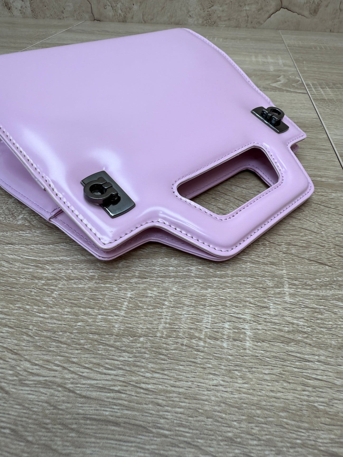 BRAND NEW- Salvatore Ferragamo Pink Leather Wanda Mini Top Handle Bag