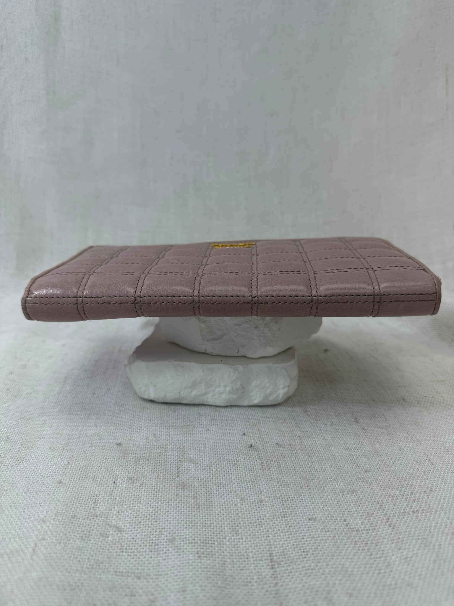 Prada Dusty Rose Quilted Leather Zippy Wallet