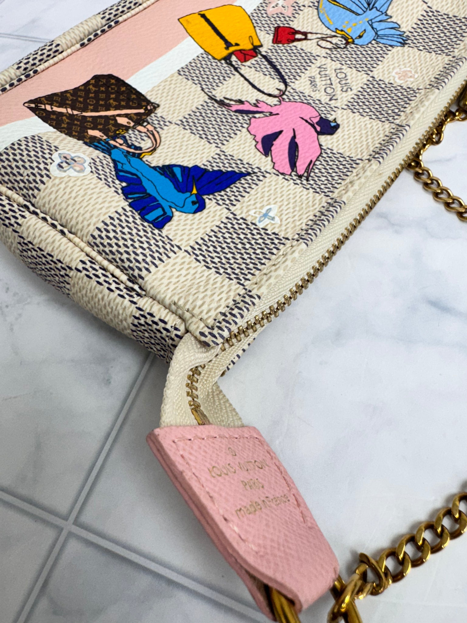 Louis Vuitton Damier Azur Christmas Animation Mini Pochette Accessories