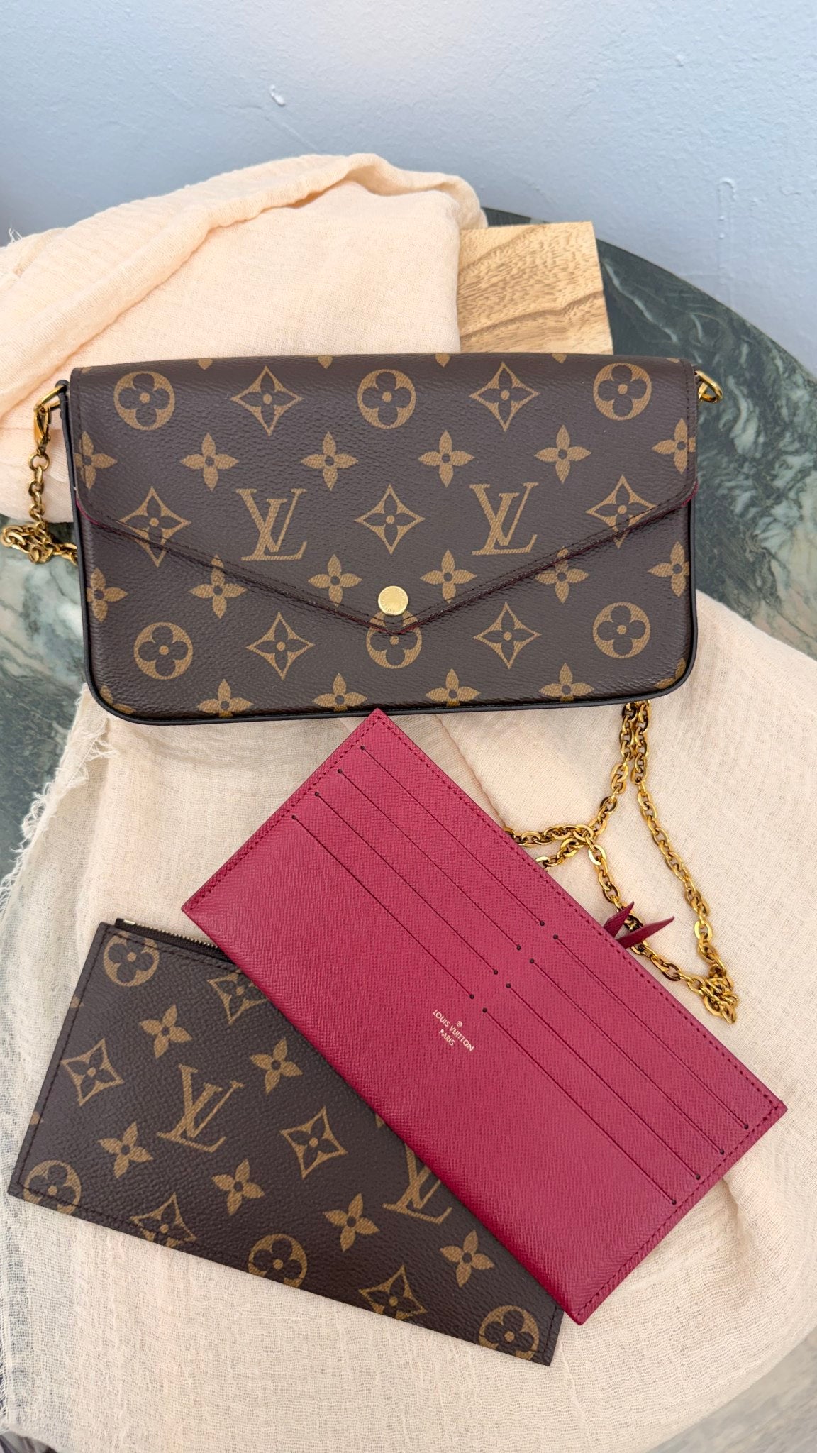 Louis Vuitton Monogram Pochette Felicie Chain Crossbody bag