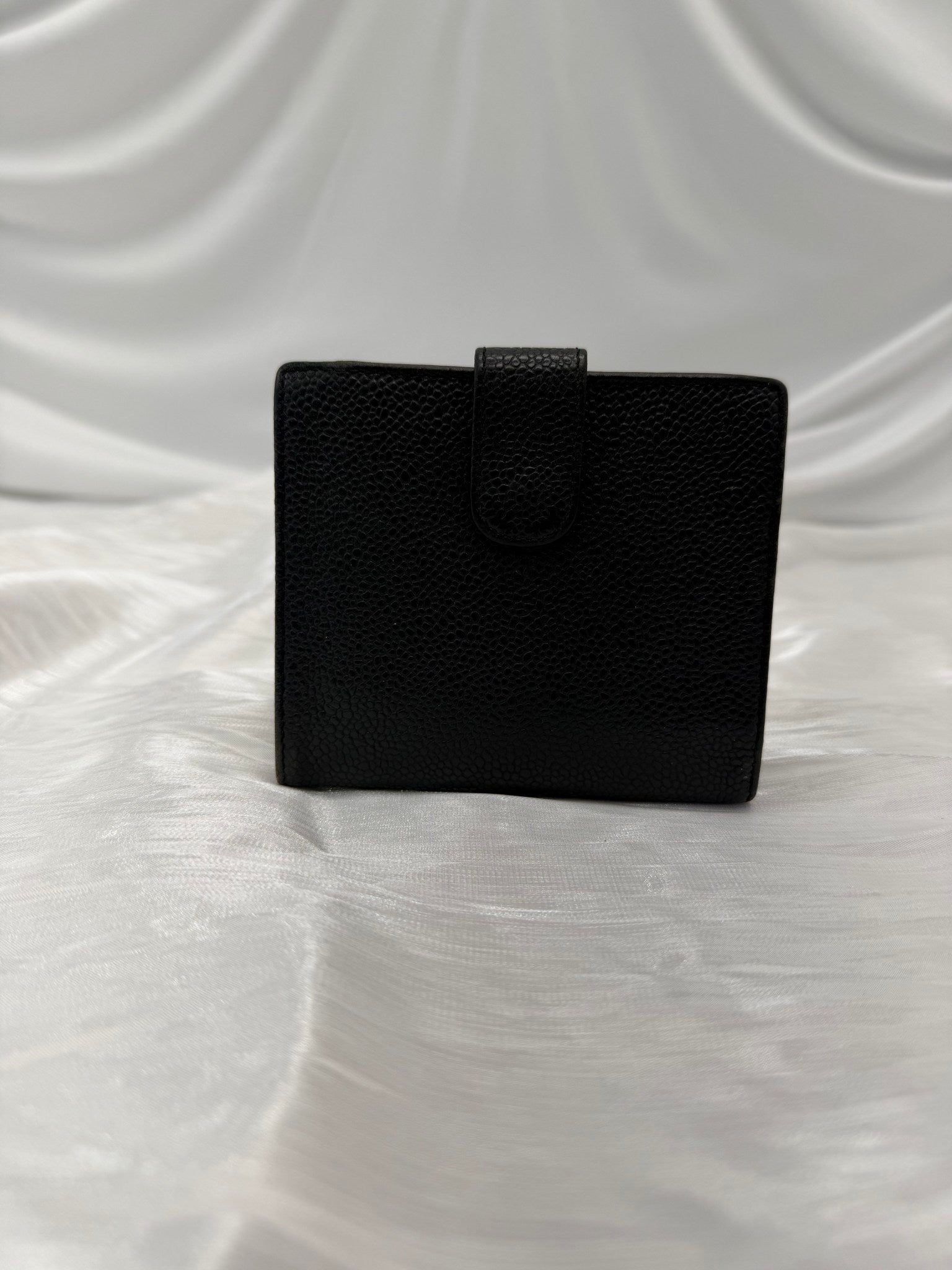 Chanel Black Caviar CC Compact Wallet