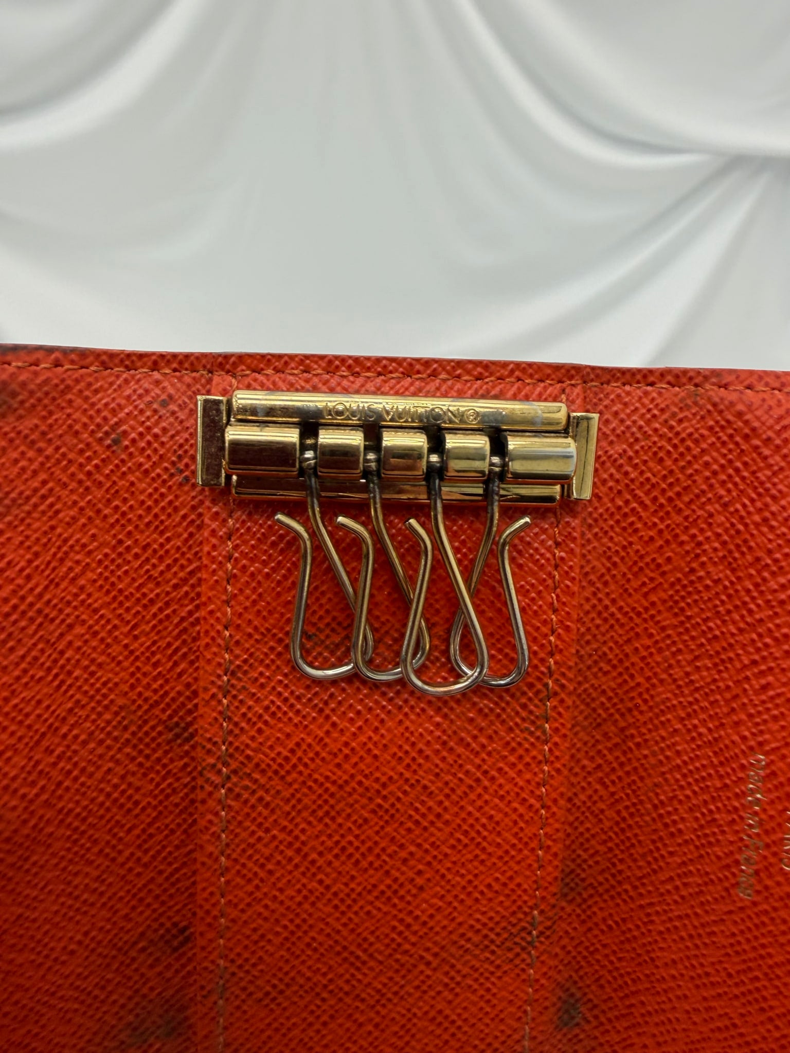 Louis Vuitton Monogram & Orange 4 Key Ring Case