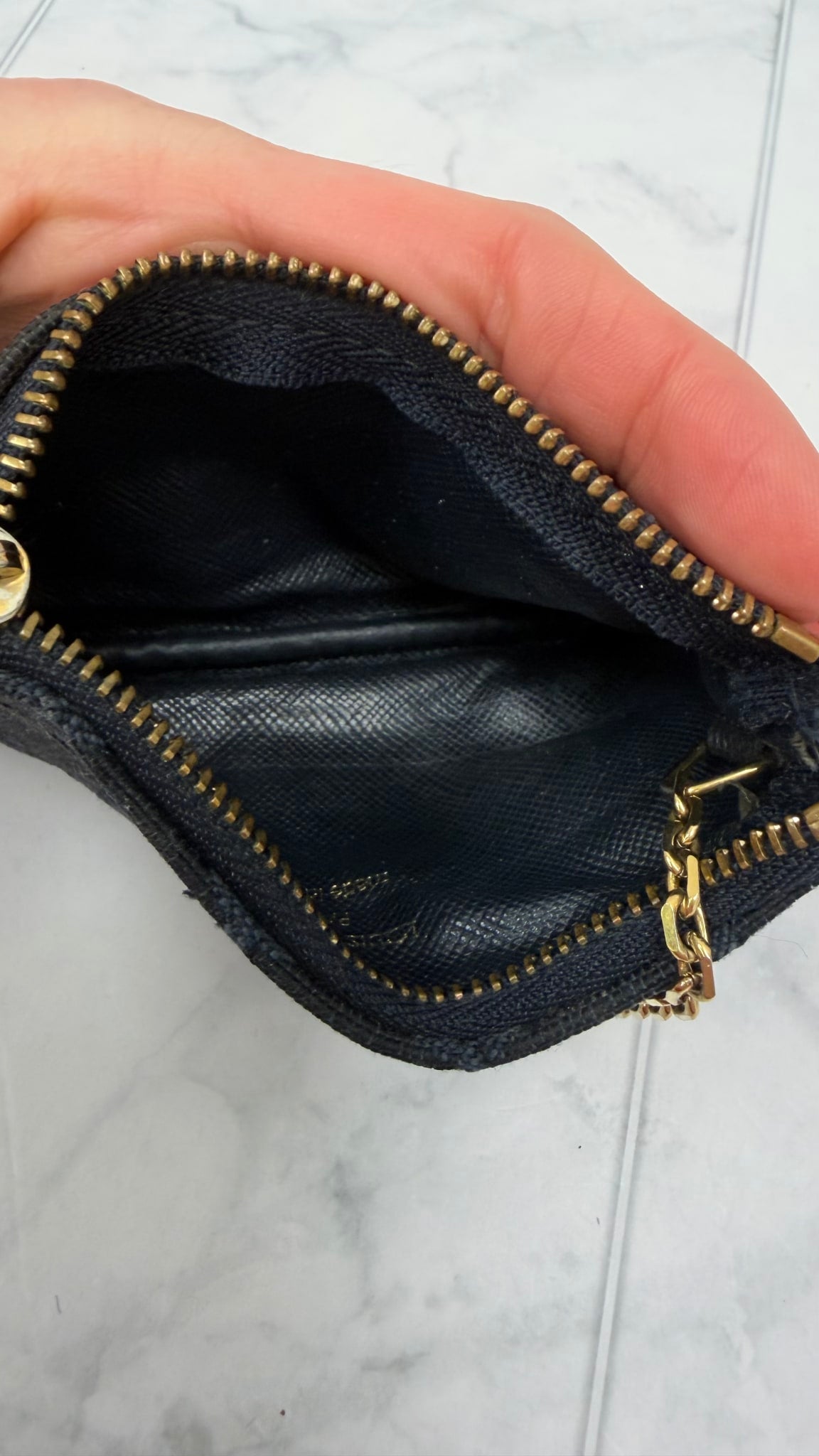 Louis Vuitton Blue Mini Lin Key Cles