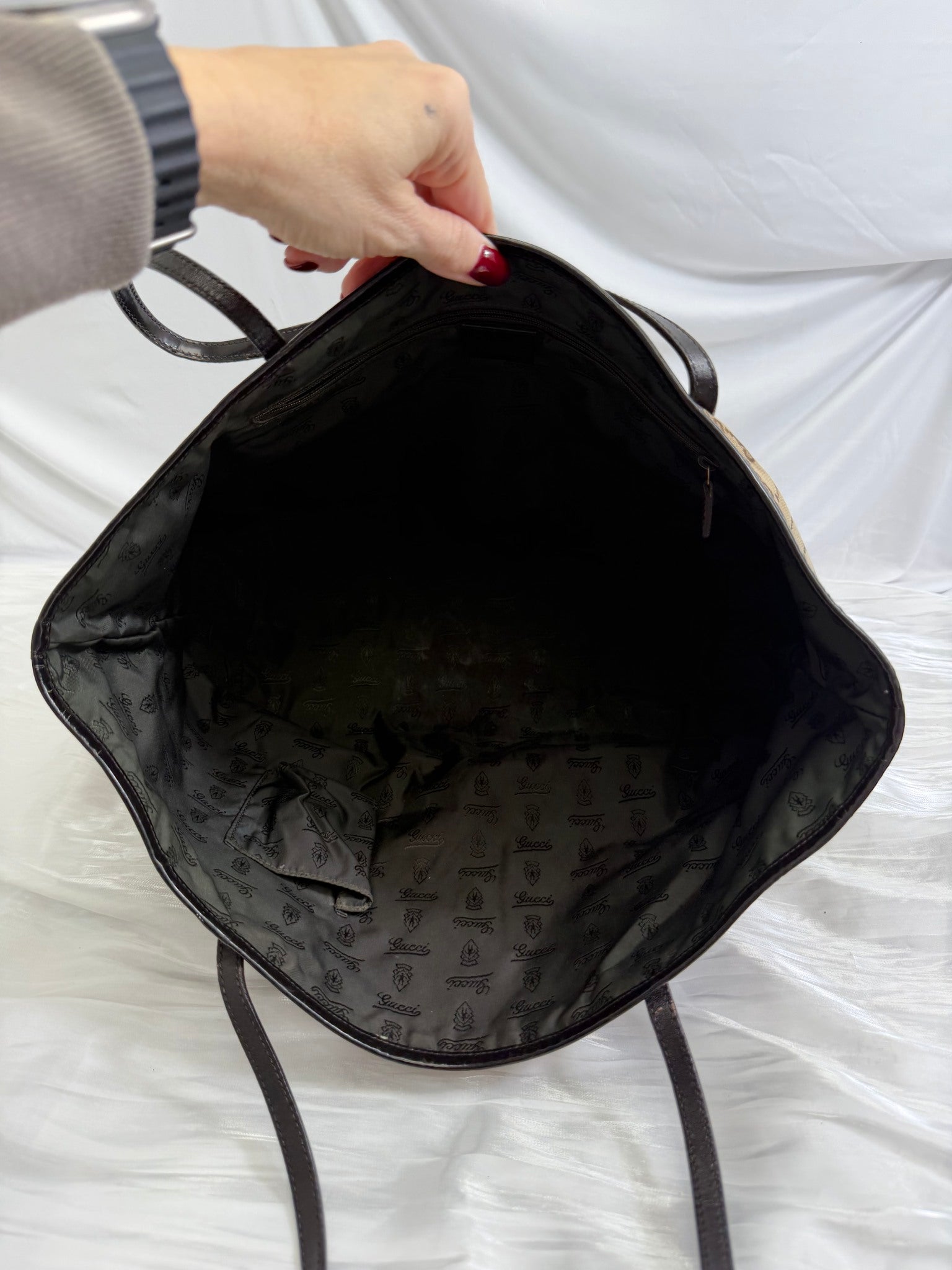 Gucci Brown GG Canvas Web Jolie Tote Bag