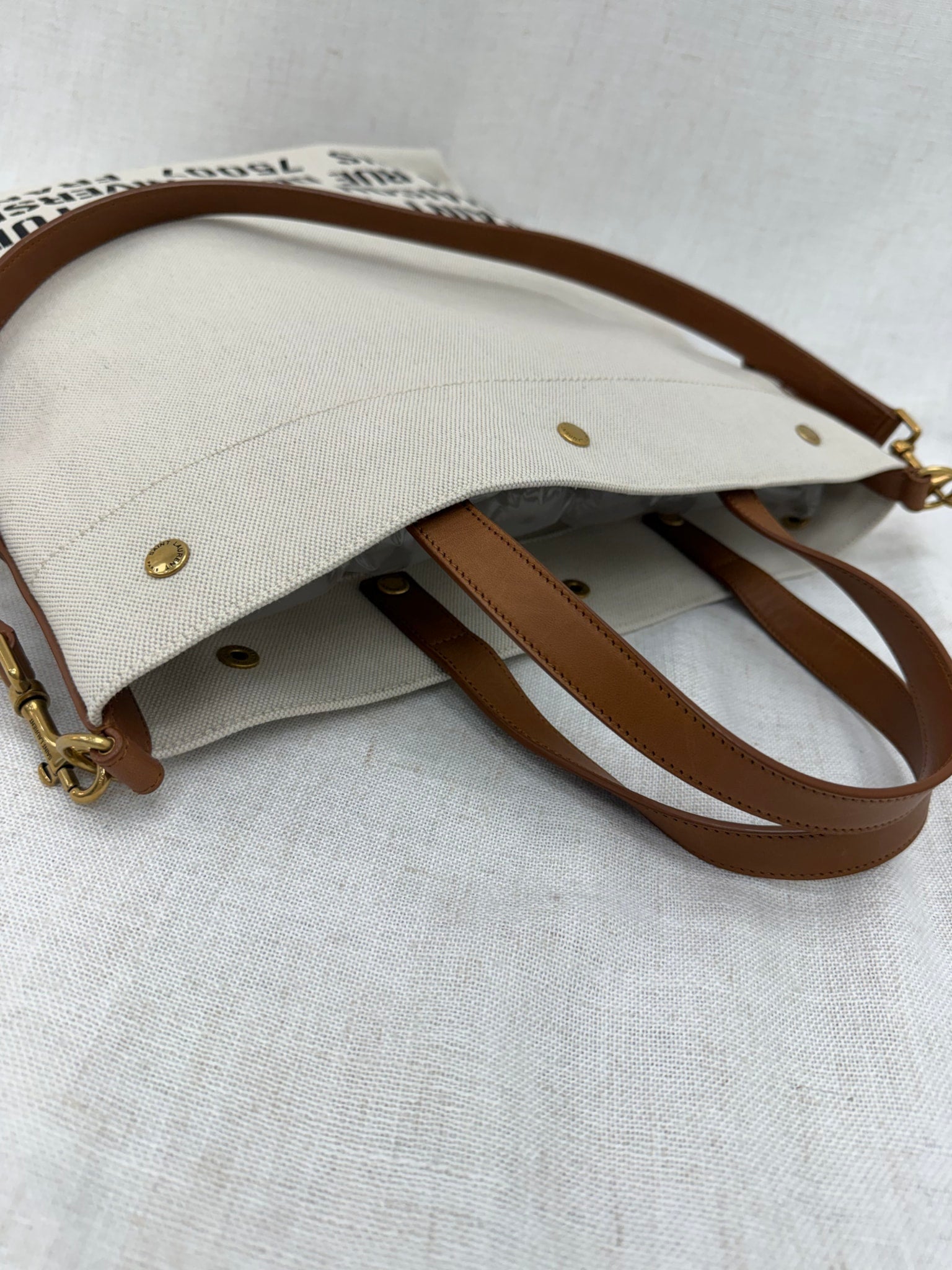 Saint Laurent YSL Canvas Universite Tote Bag