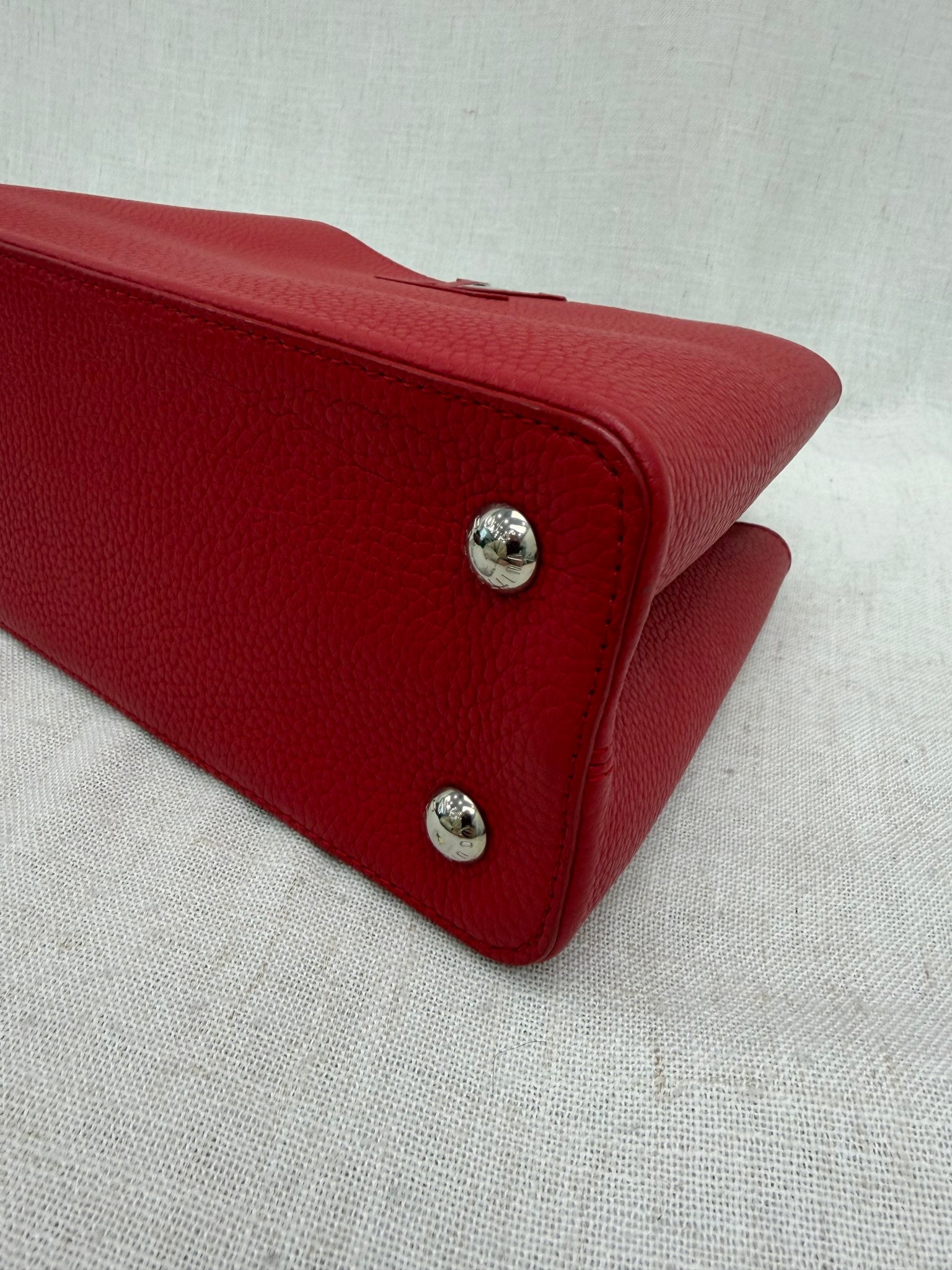 Louis Vuitton Red Taurillon Leather Capucine MM