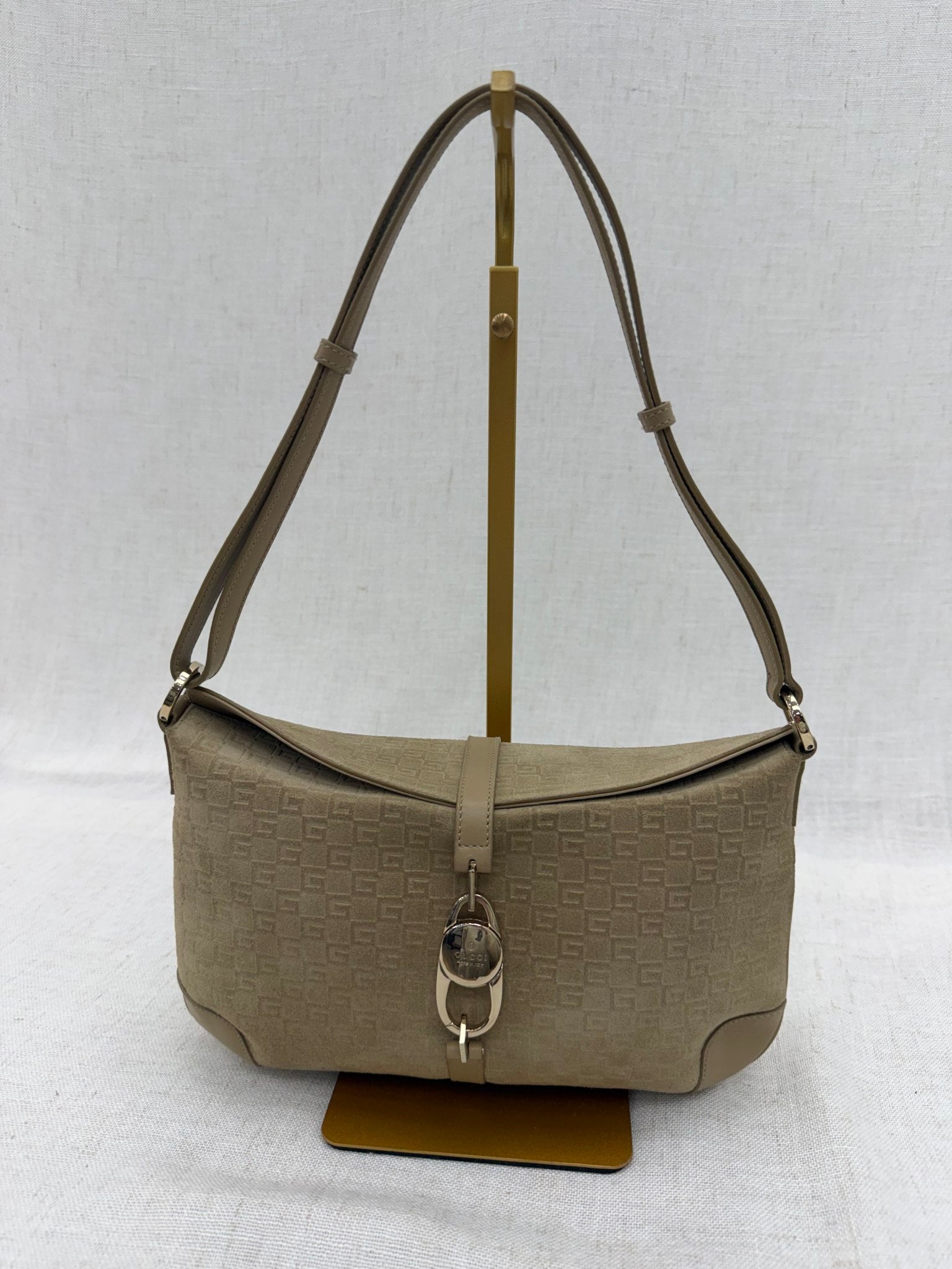 Gucci Tan Suede G Shoulder Bag