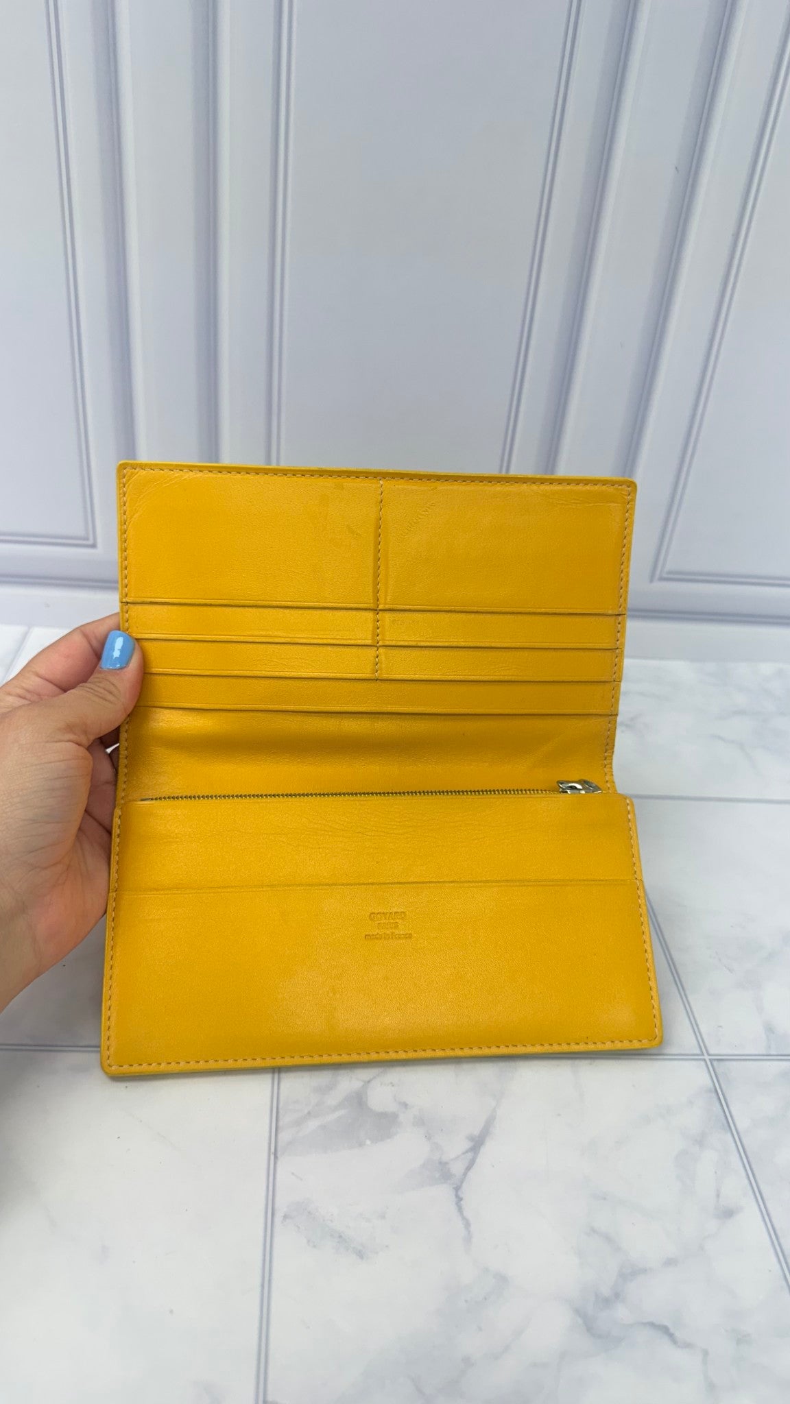 Goyard Yellow Goyardine Richelieu Long Wallet