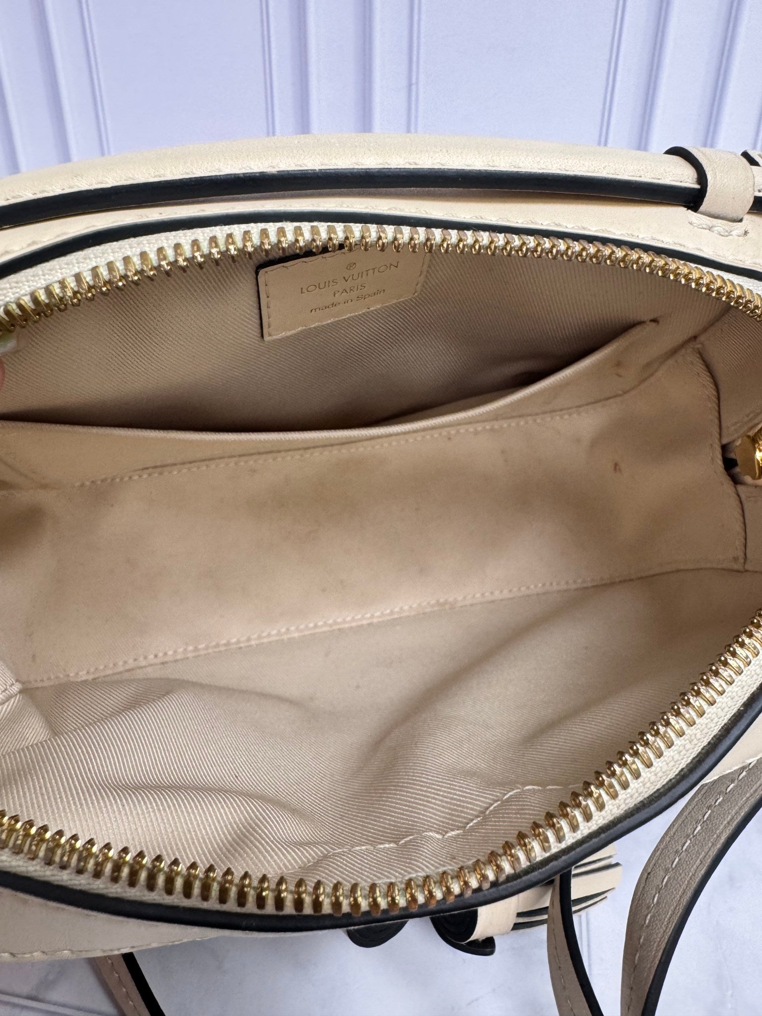 Louis Vuitton Monogram And Creme Saintonge Crossbody Bag