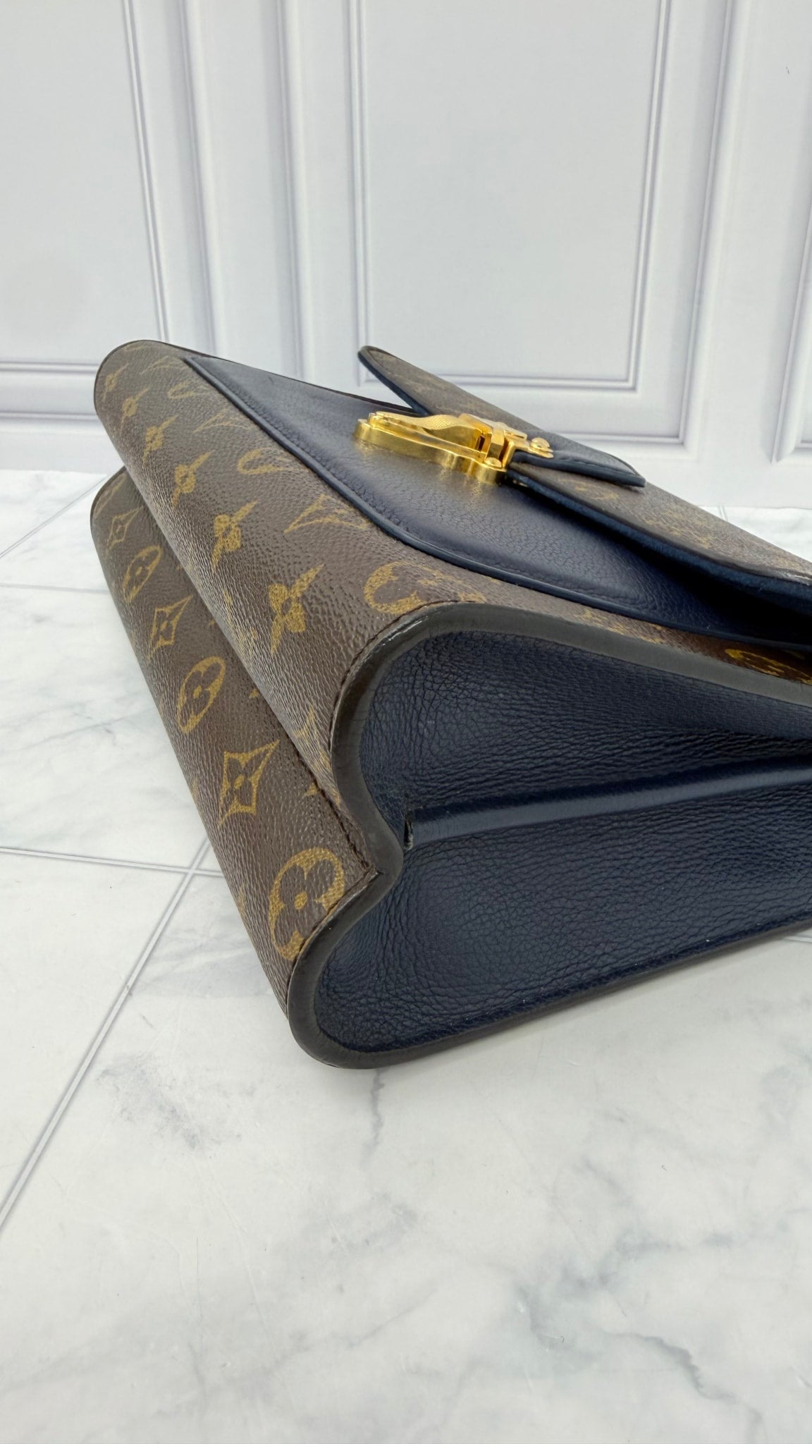 Louis Vuitton Navy Blue Monogram Victoire Chain Shoulder Bag