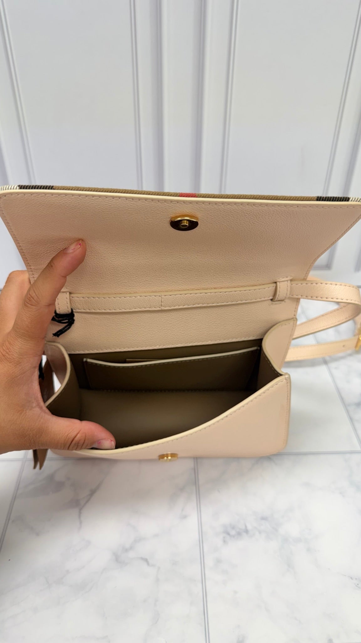 BRAND NEW - Burberry Pink Novacheck Crossbody Bag