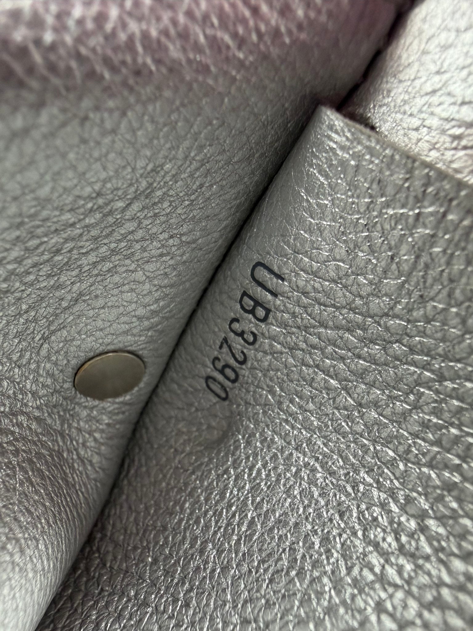 Louis Vuitton Silver Leather Mini Lockme Compact Trifold Wallet