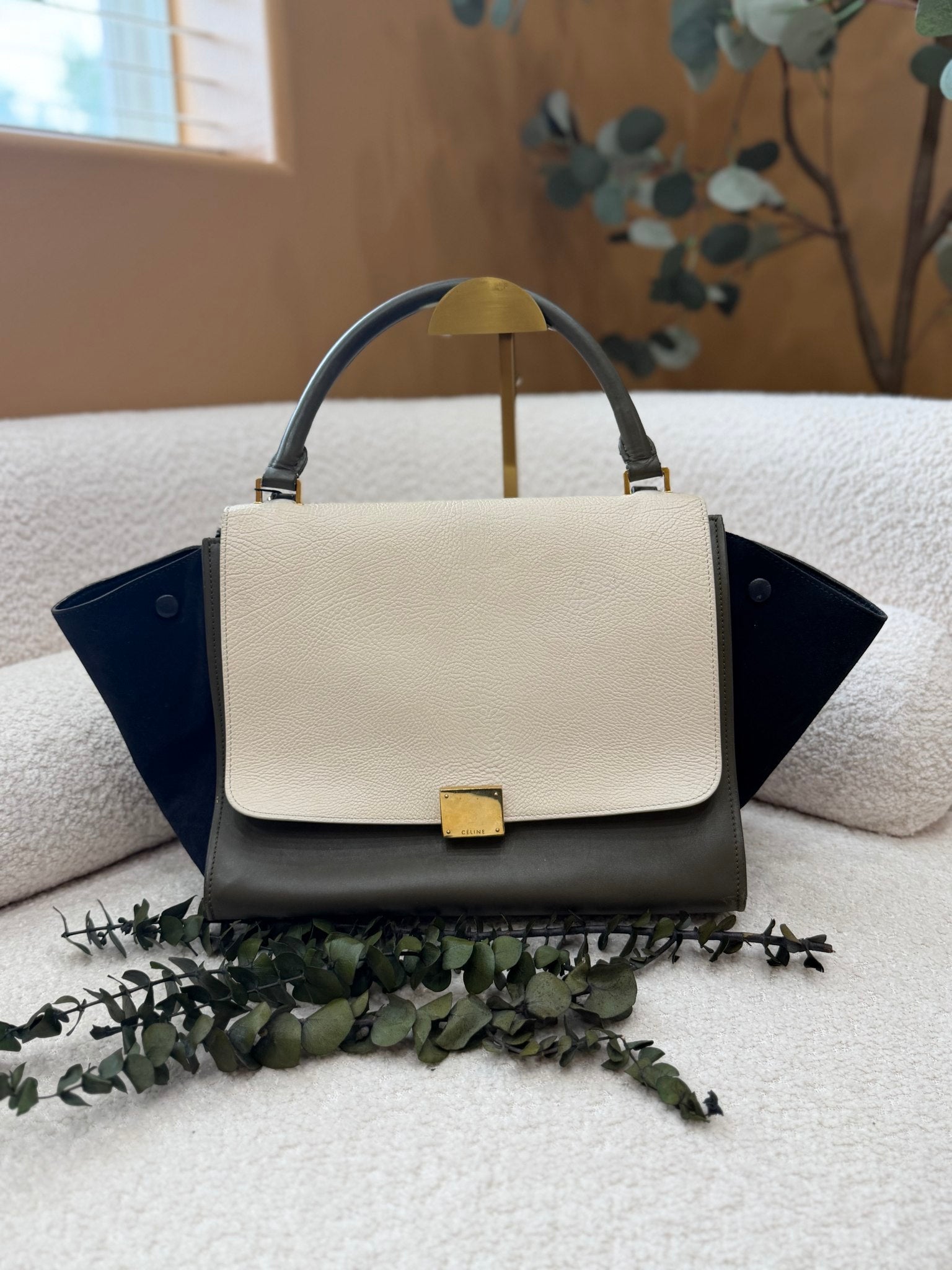 Celine Tri Color Trapeze 2Way Bag