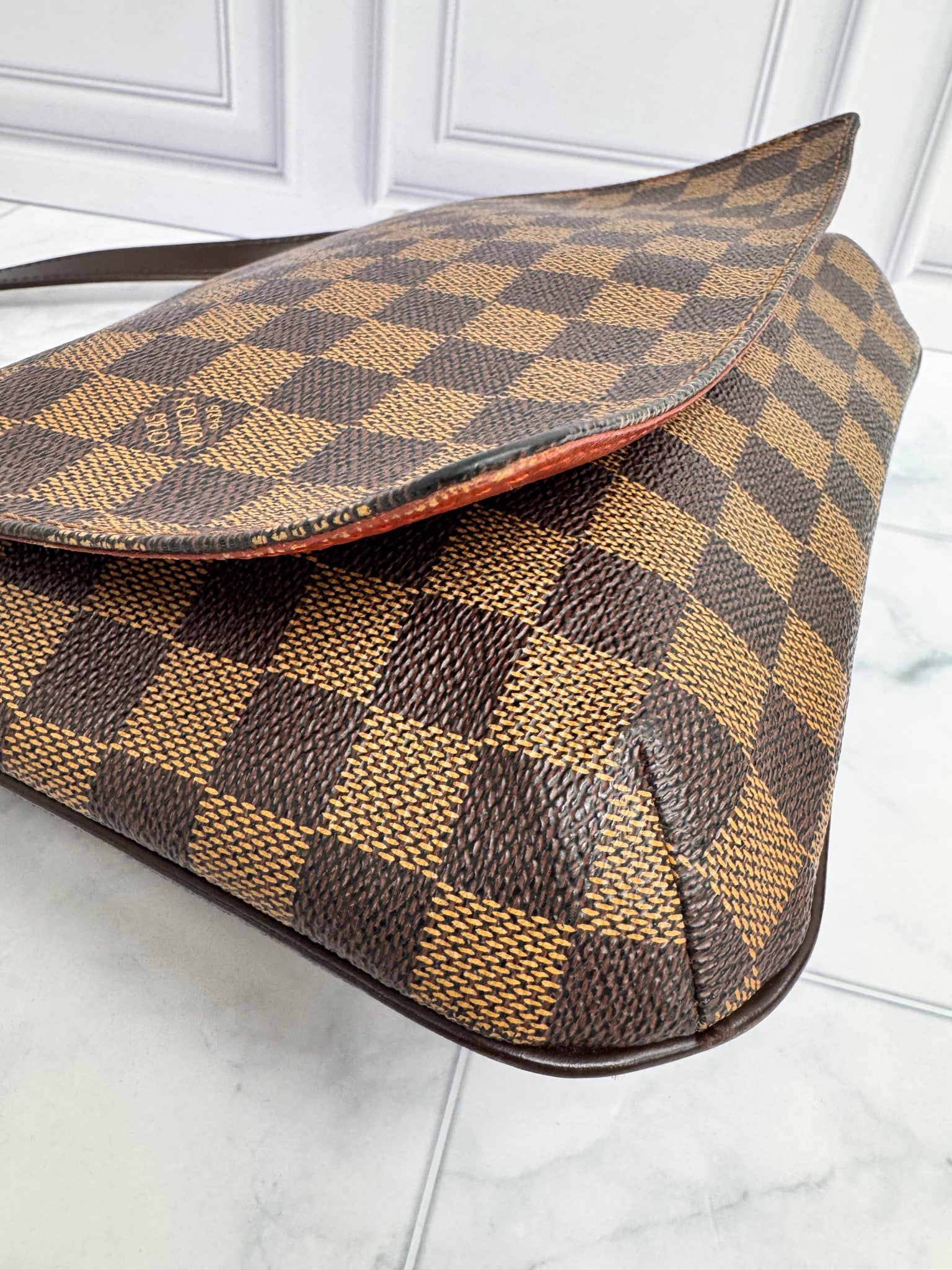 Louis Vuitton Damier Ebene Musette Tango Crossbody Bag