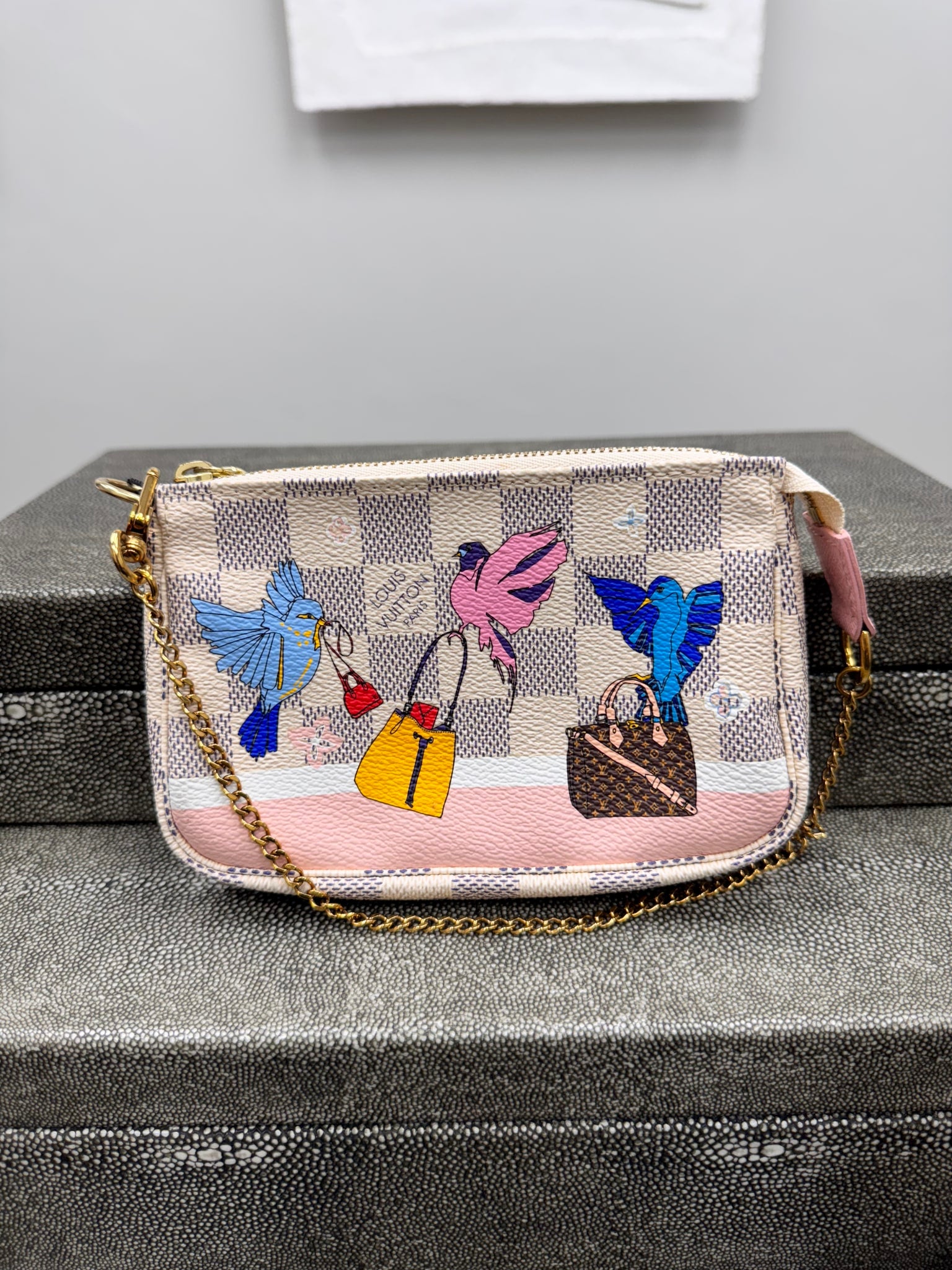 Louis Vuitton Damier Azur Christmas Animation Mini Pochette Accessories