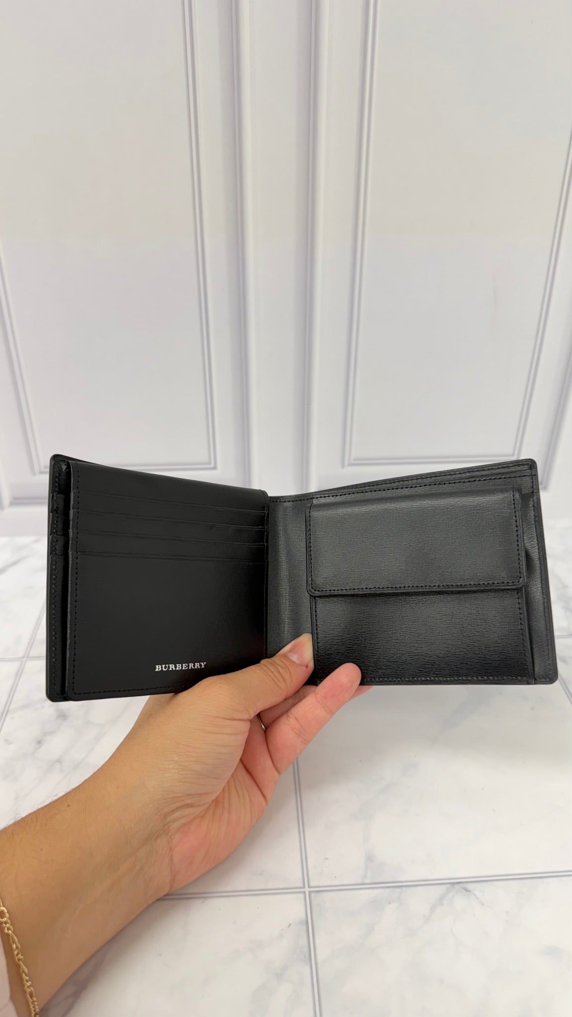 BRAND NEW - Burberry Black Leather Bifold Wallet