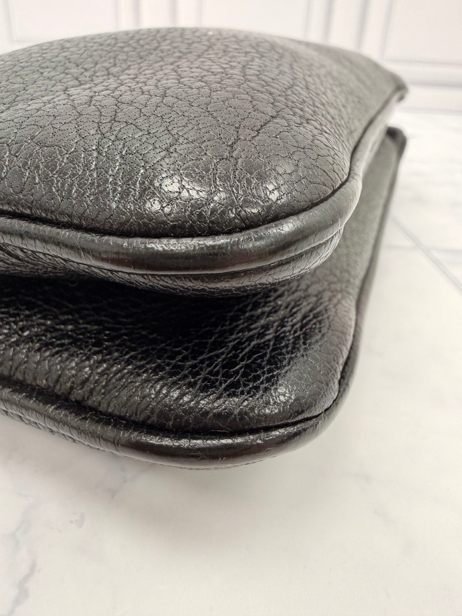 Miu Miu Black Textured Calfskin Double Zip Crossbody