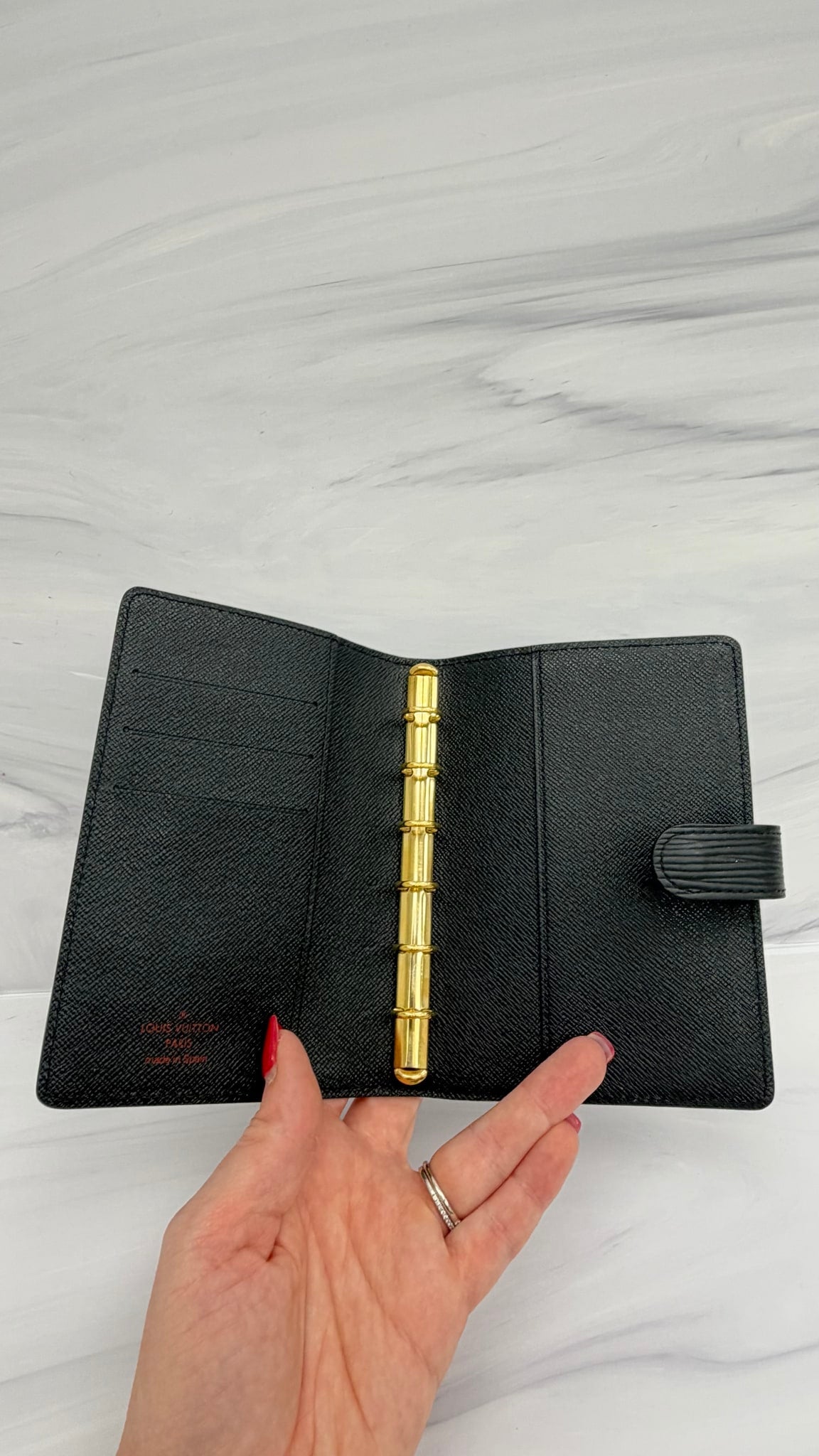 Louis Vuitton Black Epi Leather Passport Agenda Cover PM