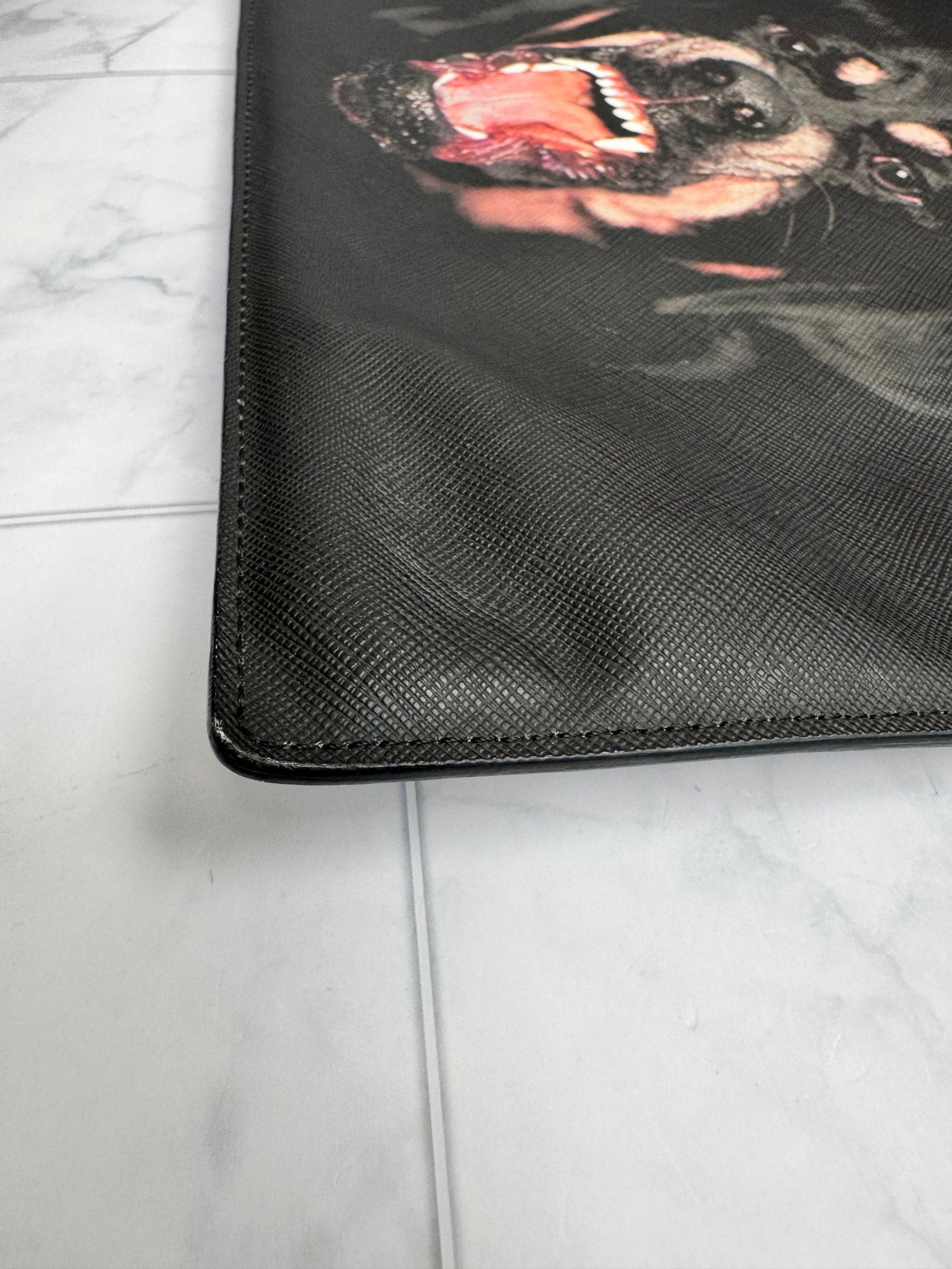 Givenchy Black Rottweiler Print Coated Canvas Pouch