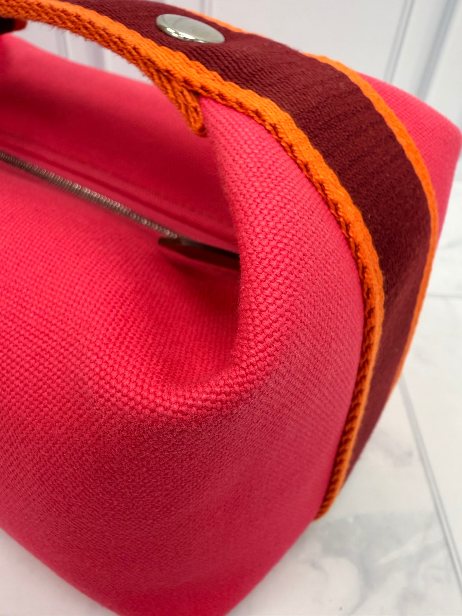 Hermes Pink Canvas Bride-a-Brac PM Shoulder Bag
