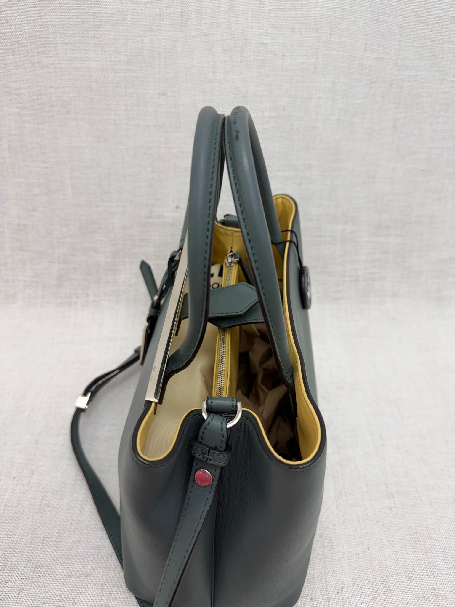 Fendi Gray & Yellow Leather 2 Jours 2way Bag